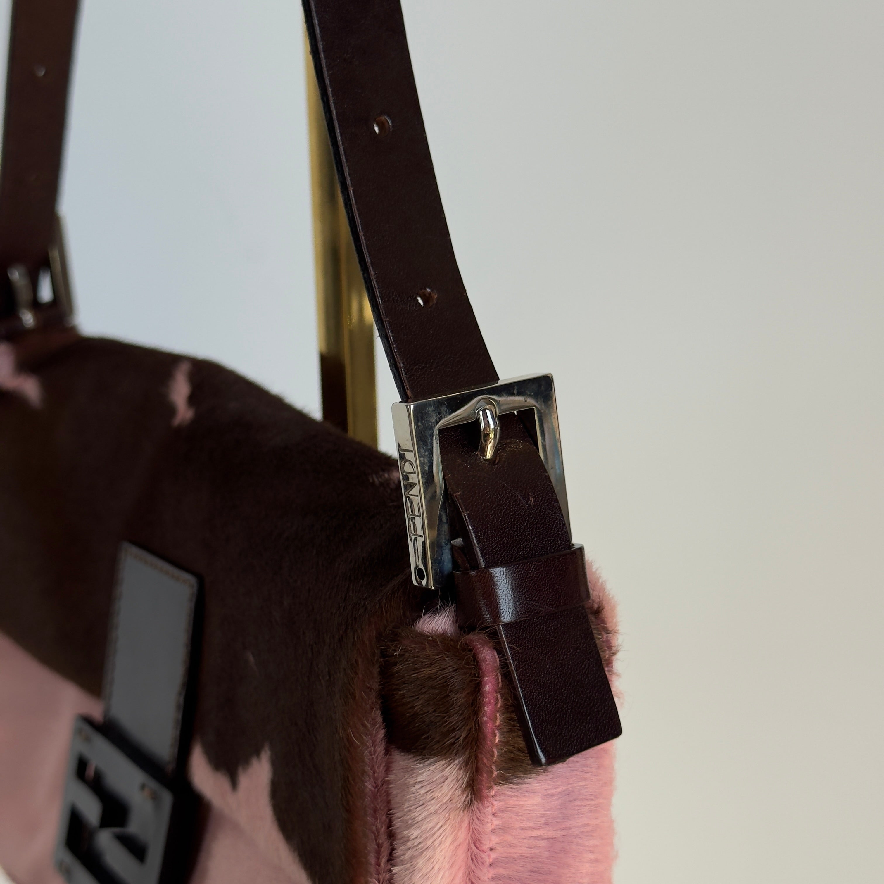 Rare Fendi Pink Cow Print Ponyhair Baguette - Queen May