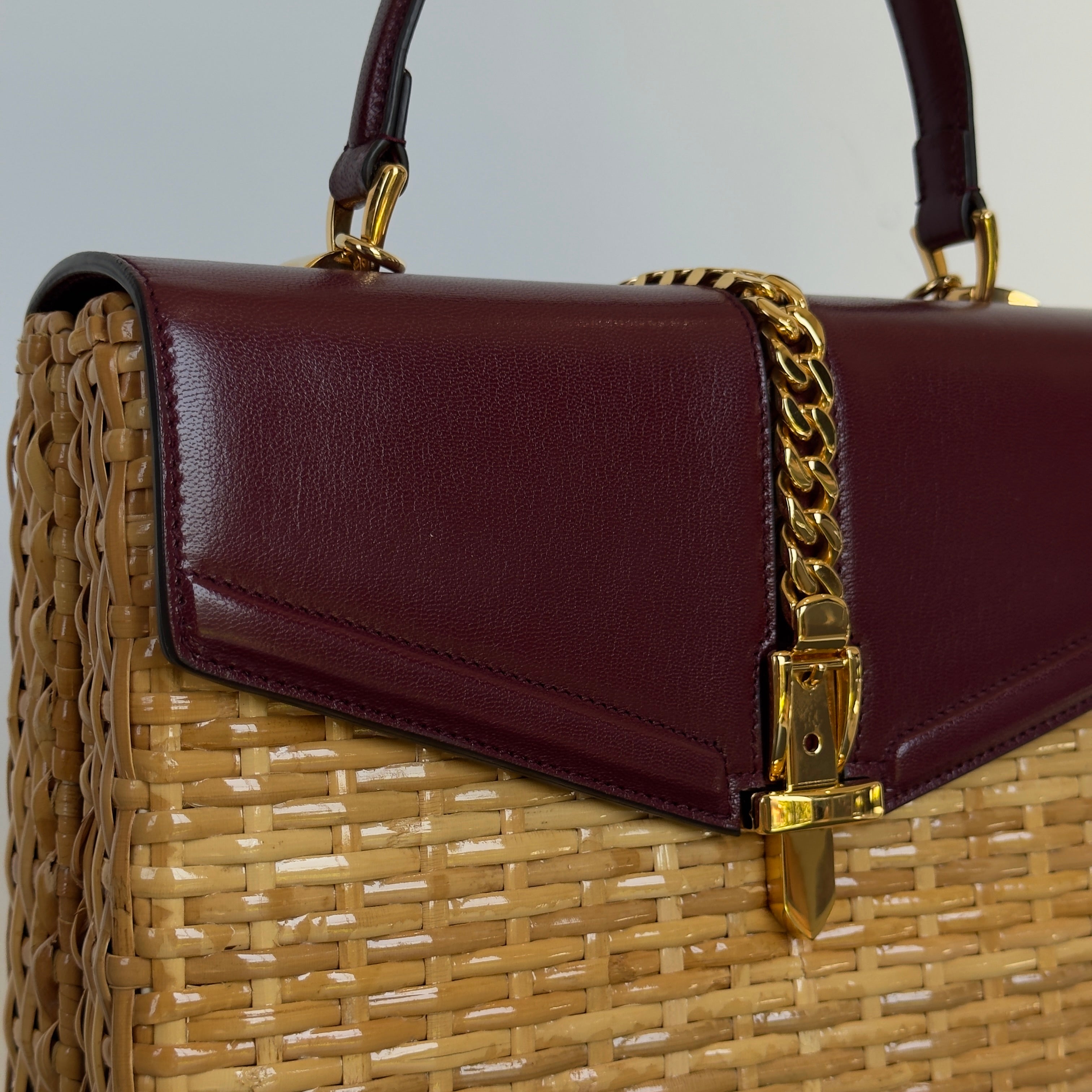 Gucci Wicker Sylvie Top Handle Bag - Queen May