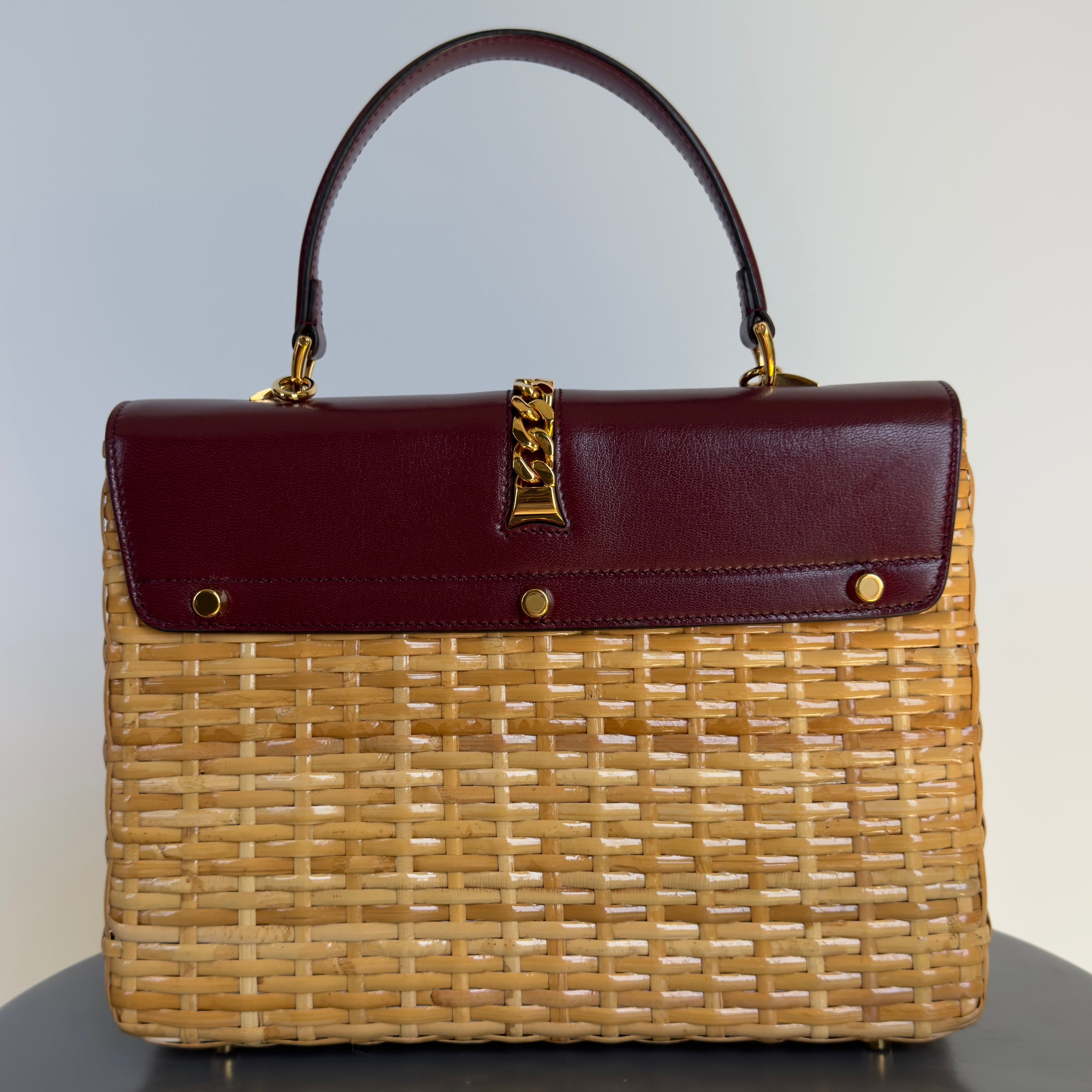 Gucci Wicker Sylvie Top Handle Bag - Queen May