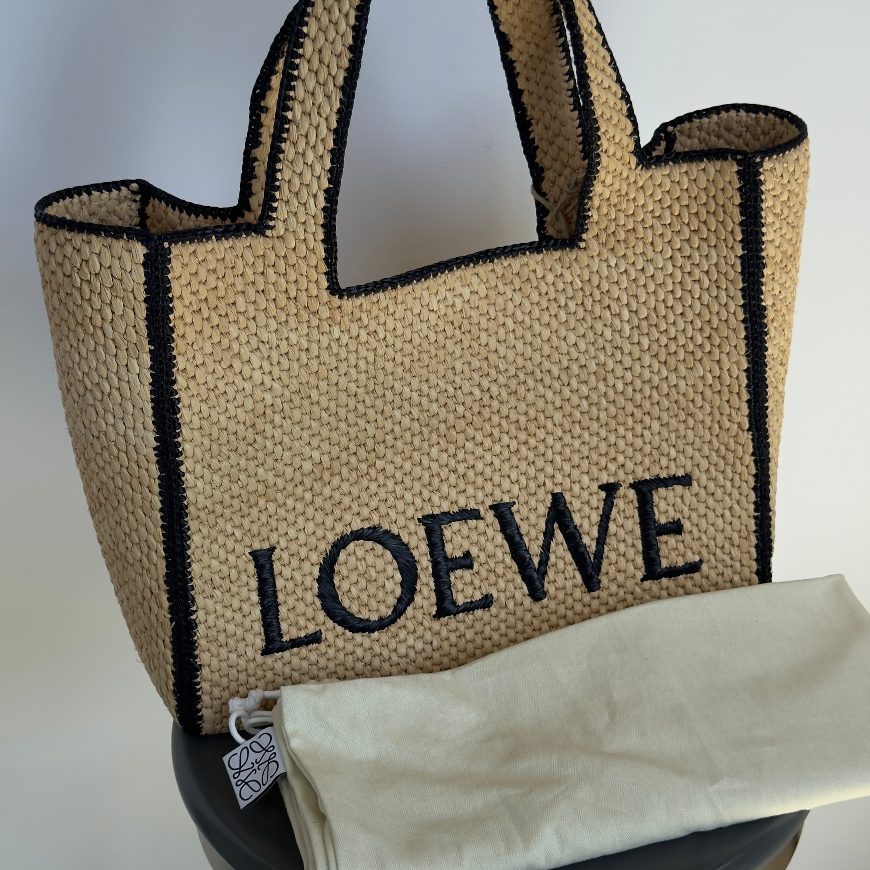 Loewe X Paula's Ibiza Font Large Tote Bag Raffia - Queen May