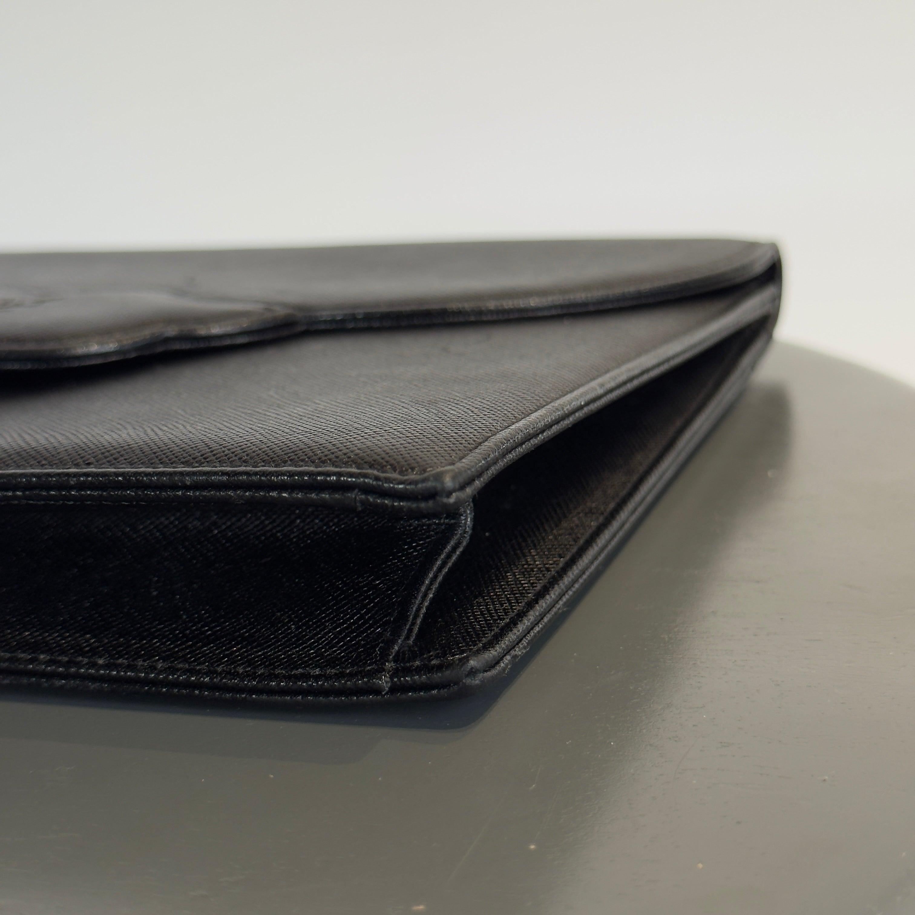 Vintage Yves Saint Laurent Black Leather Clutch - Queen May