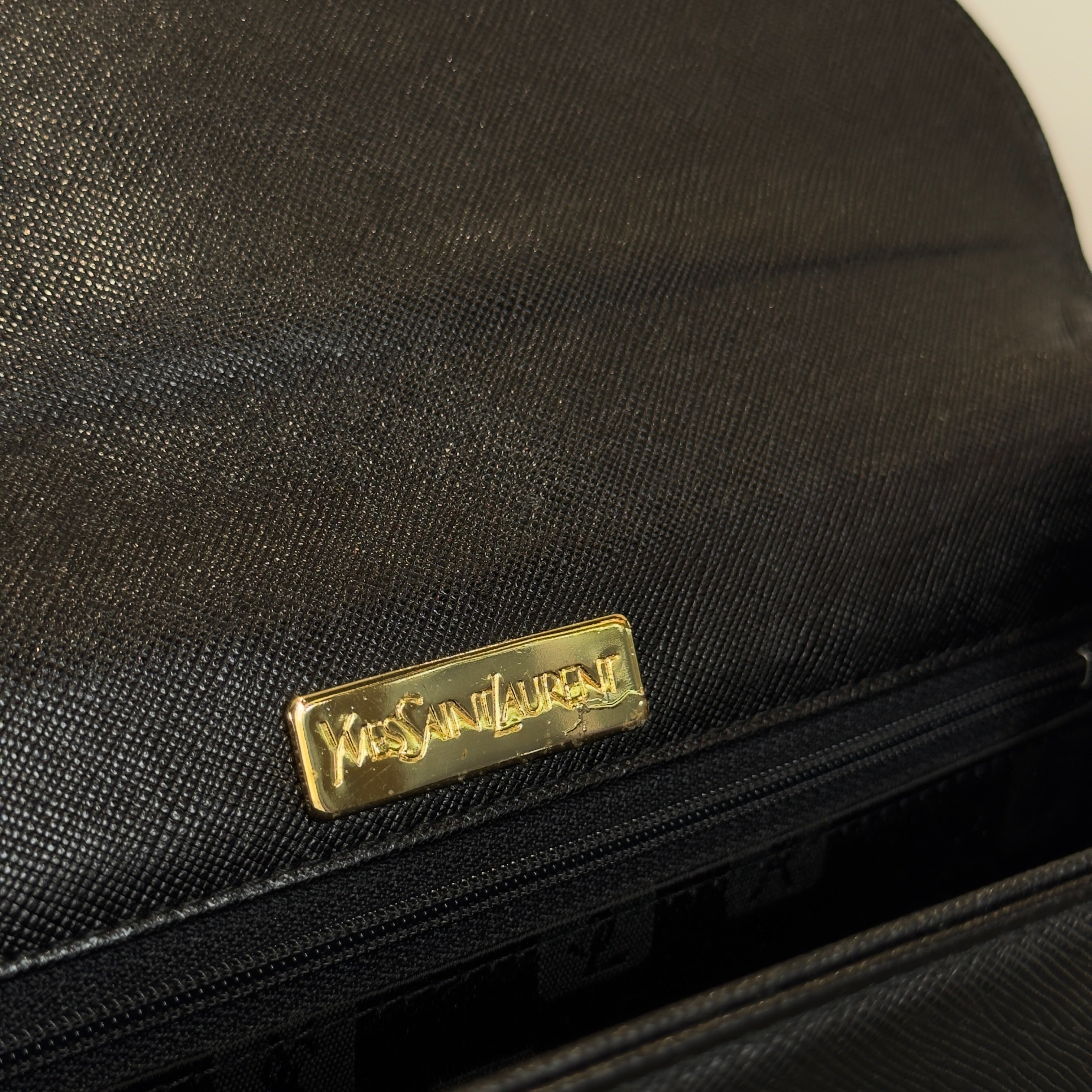 Vintage Yves Saint Laurent Black Leather Clutch - Queen May