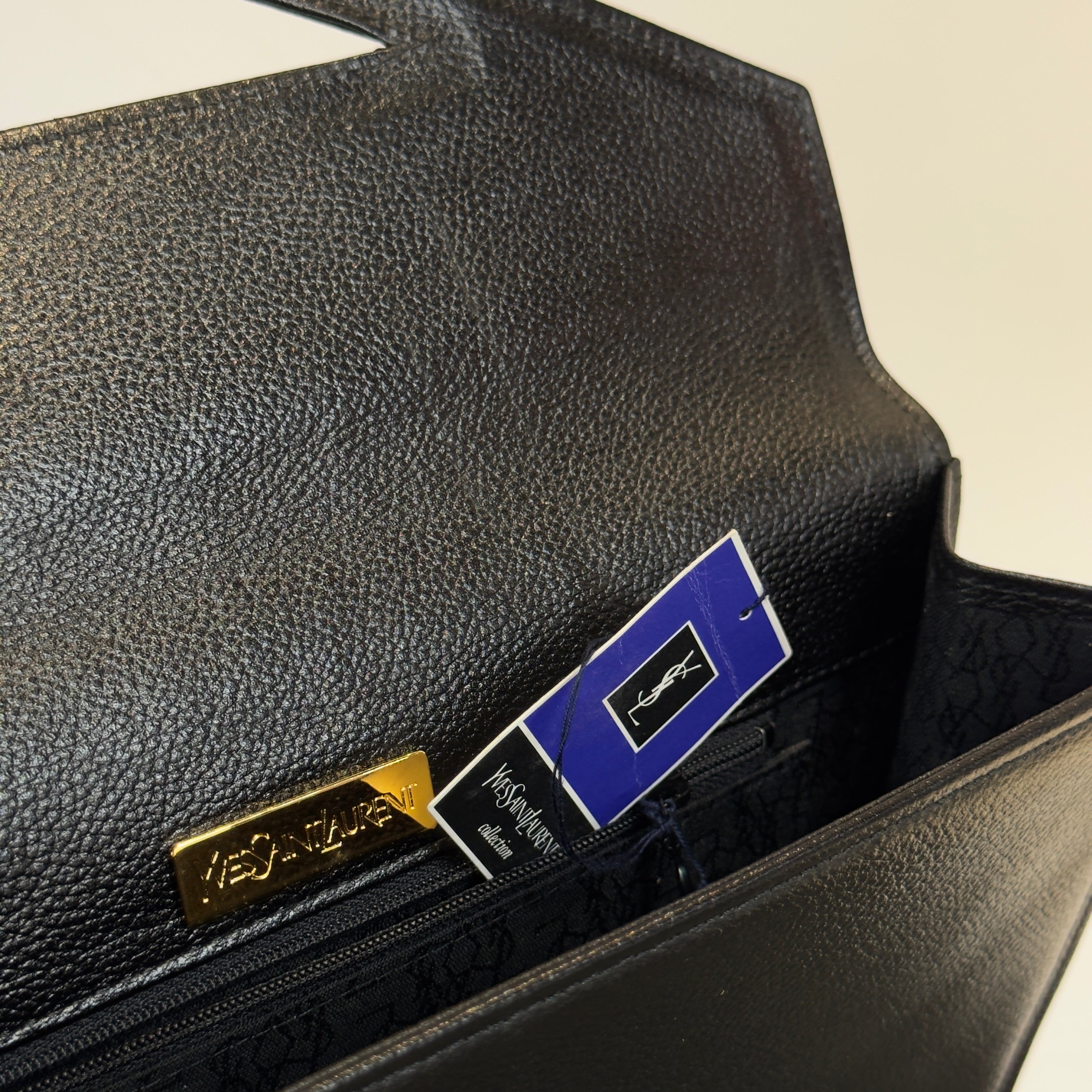 Vintage Yves Saint Laurent Black Leather Clutch - Queen May
