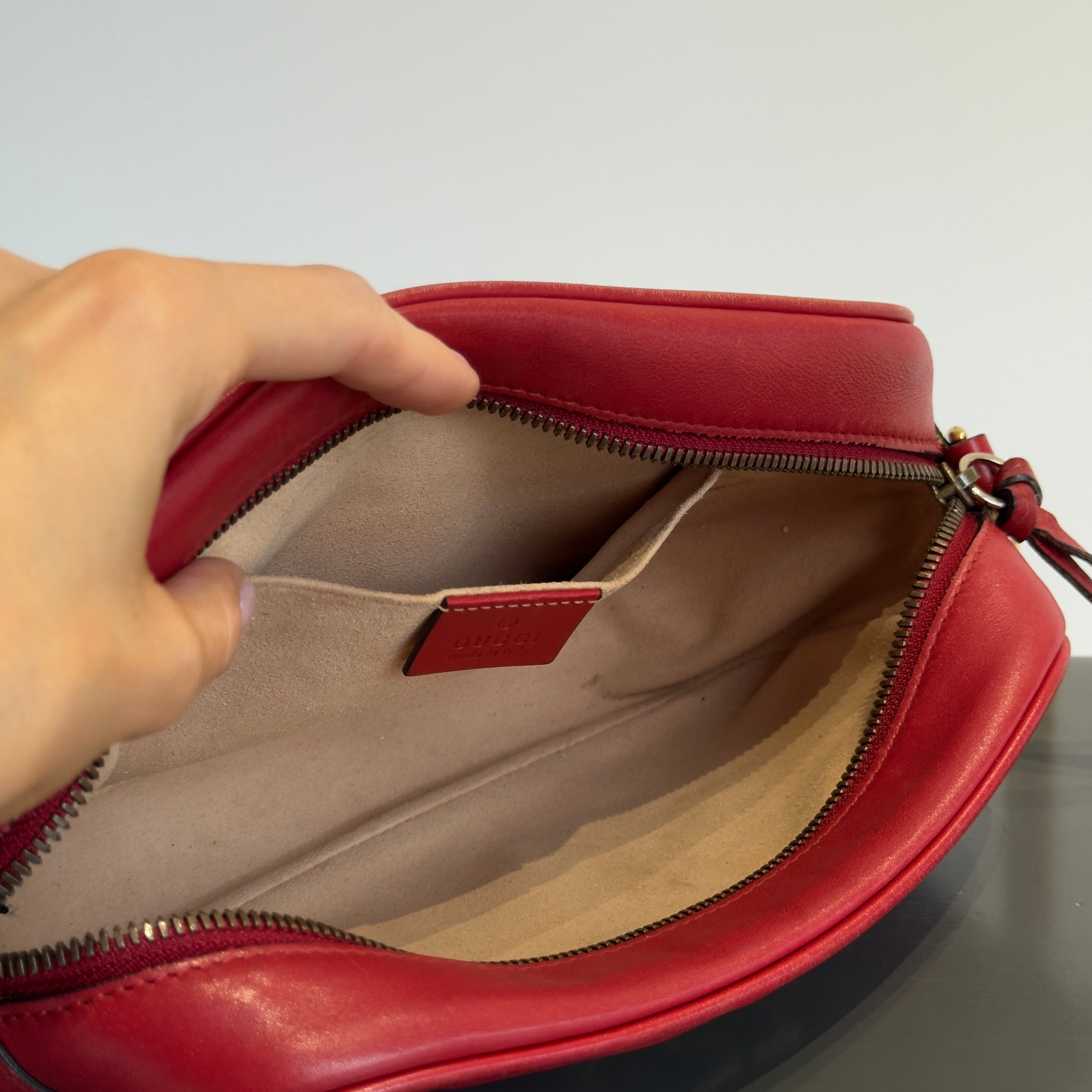 Gucci Red Marmont Crossbody Bag - Queen May