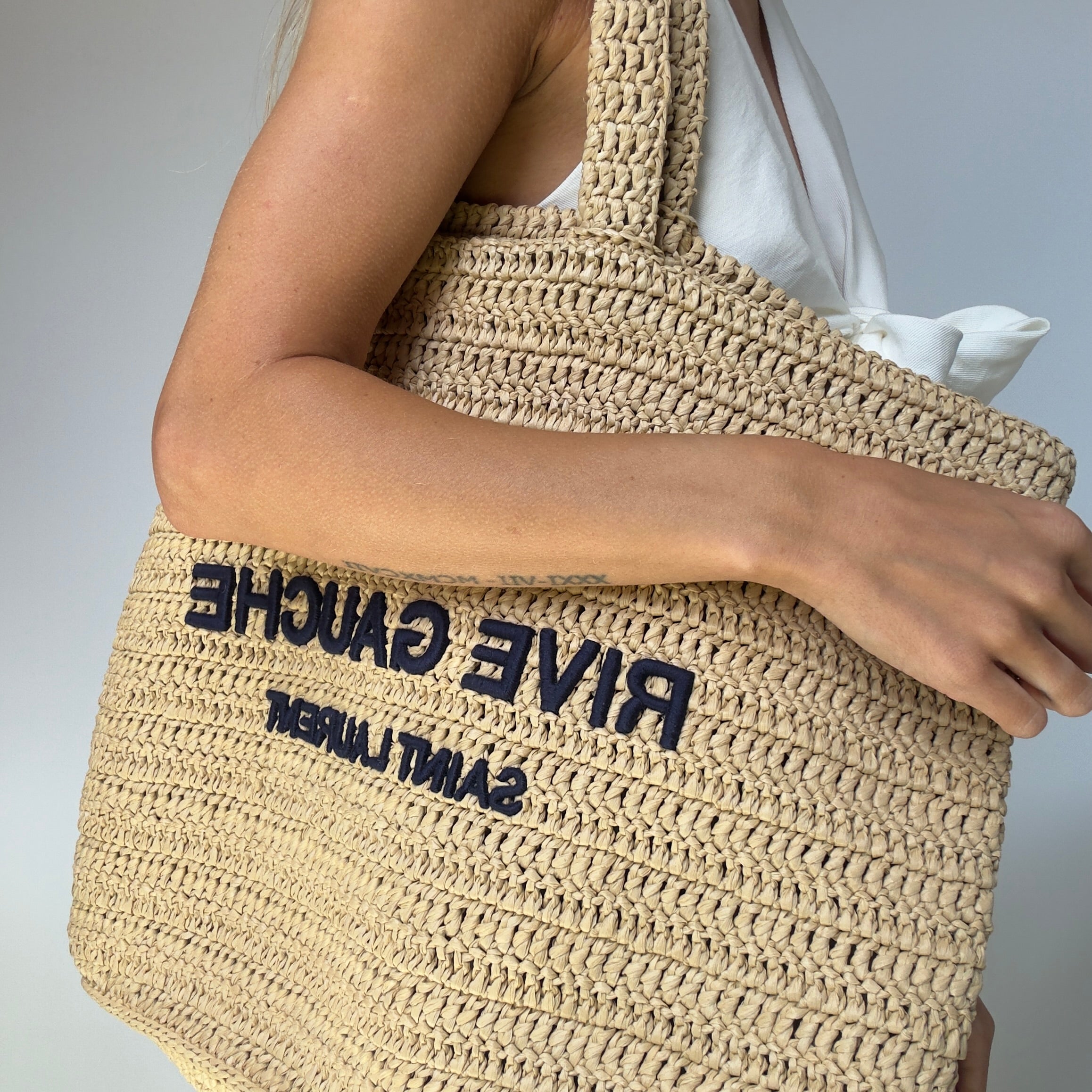 Saint Laurent Raffia Rive Gauche Tote - Queen May