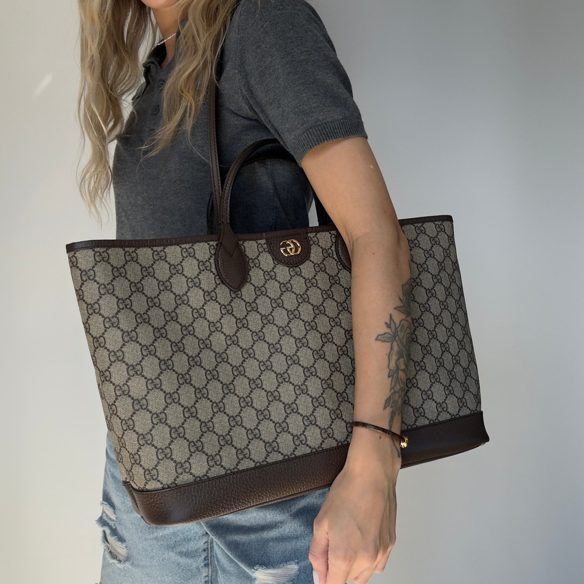 Gucci Ophidia Large Canvas Tote - Queen May