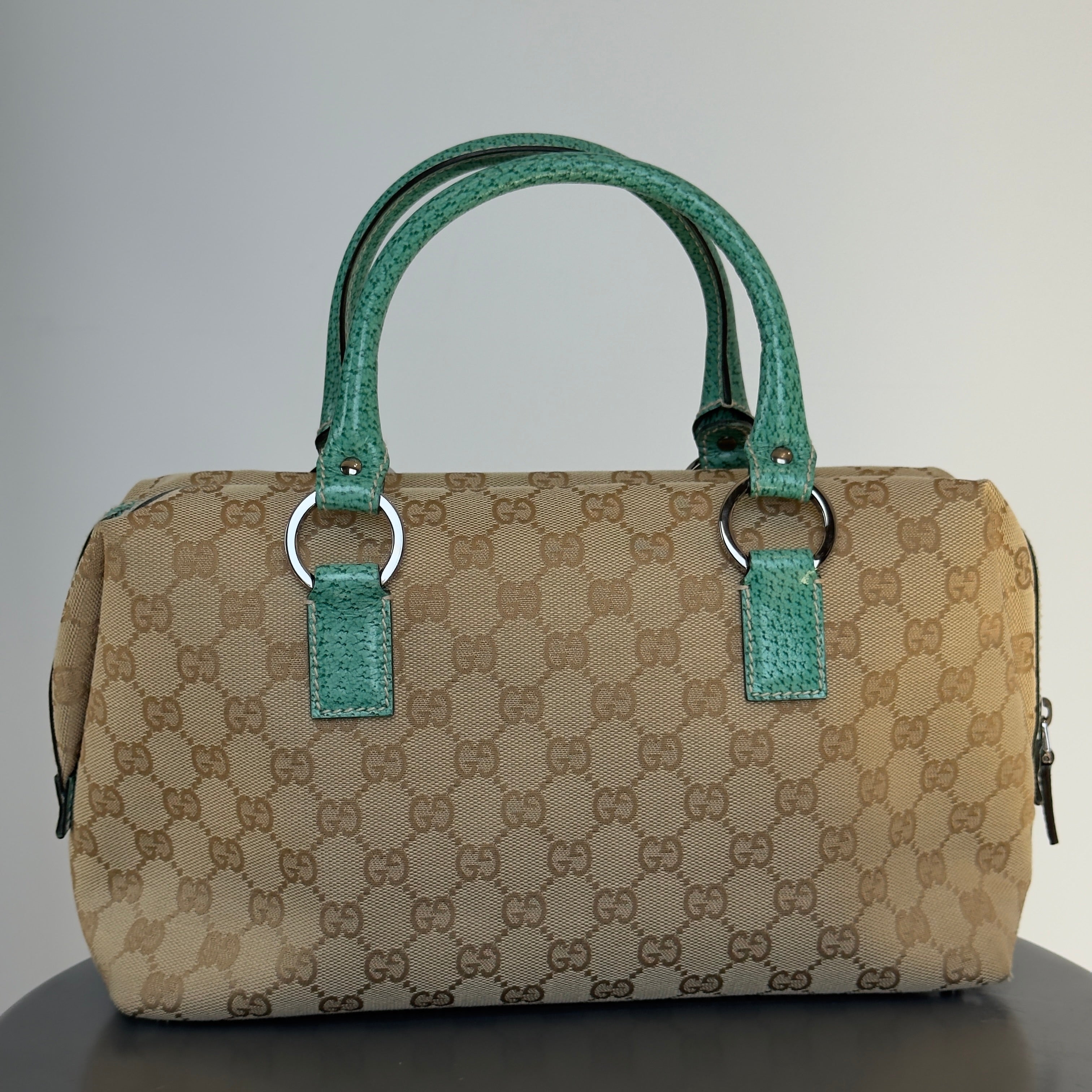Gucci GG Canvas Boston Bag Teal - Queen May