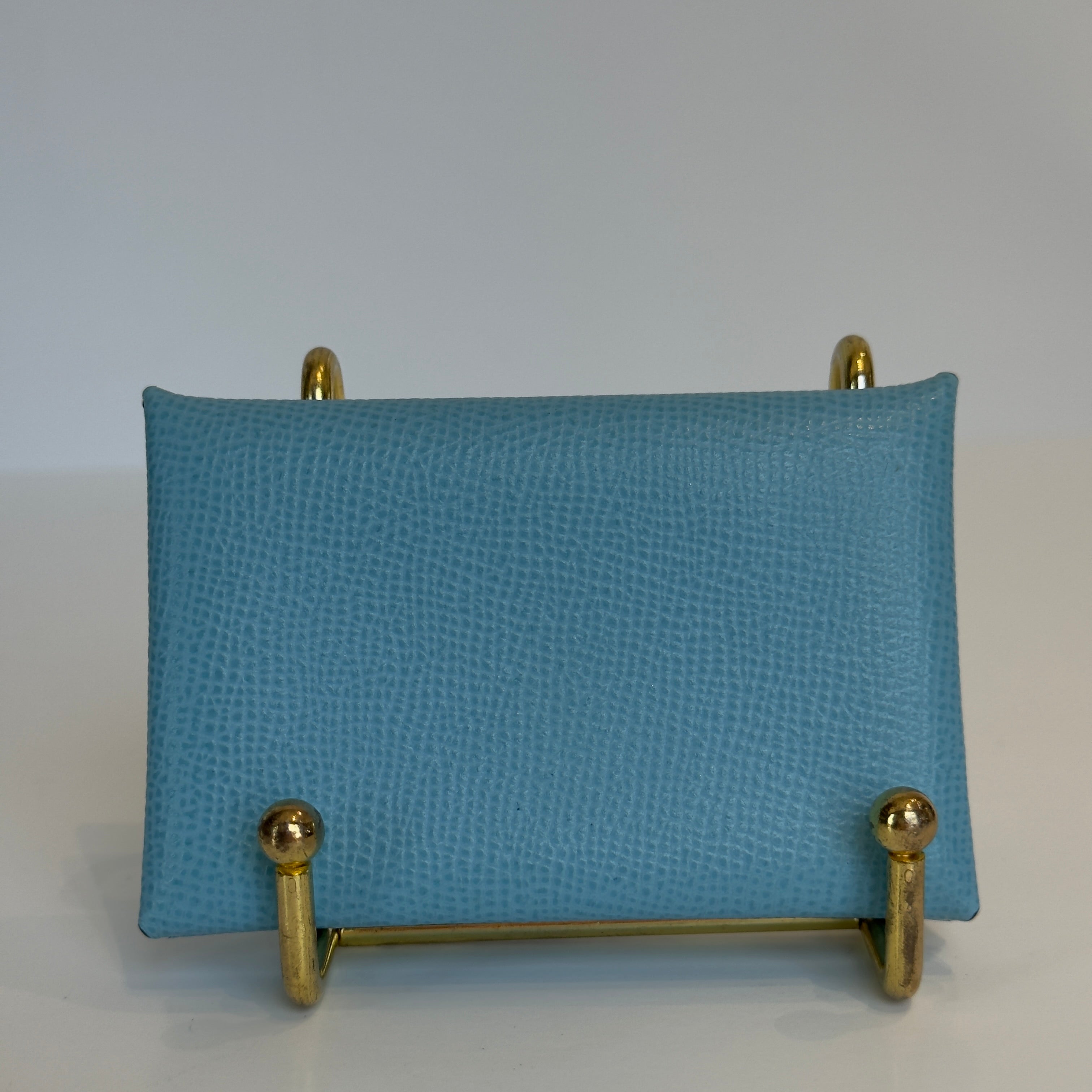 Hermes Blue Calvi Card Holder - Queen May