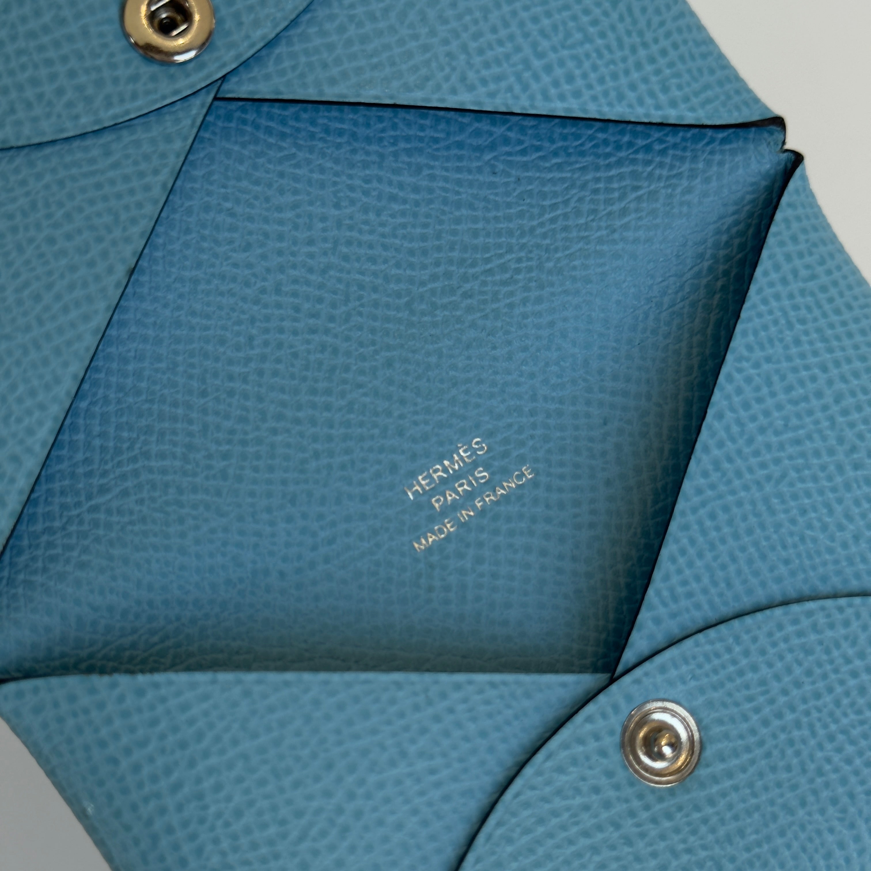 Hermes Blue Calvi Card Holder - Queen May