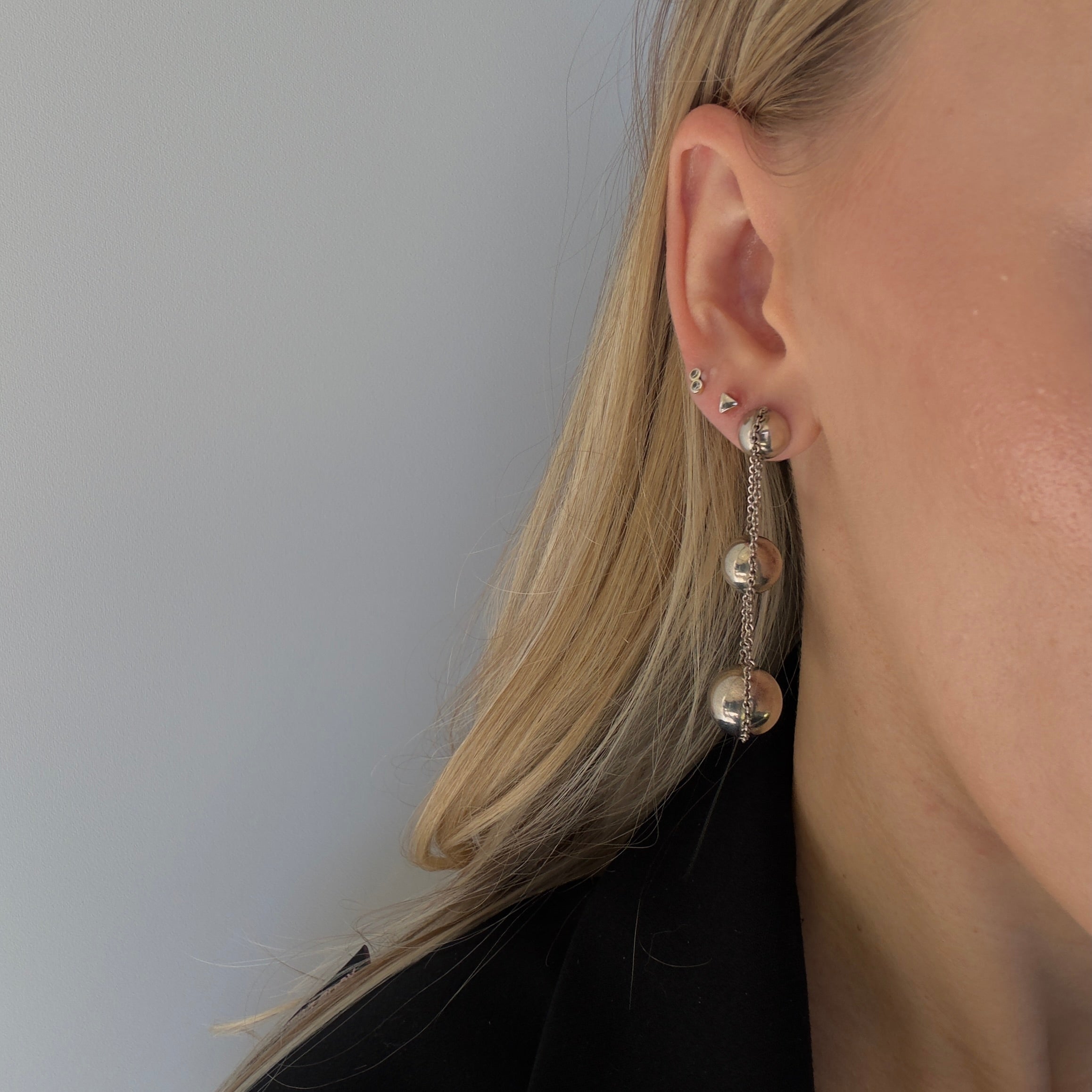 Tiffany and Co Hardware Triple Drop Earrings In Sterling Silver - Queen May