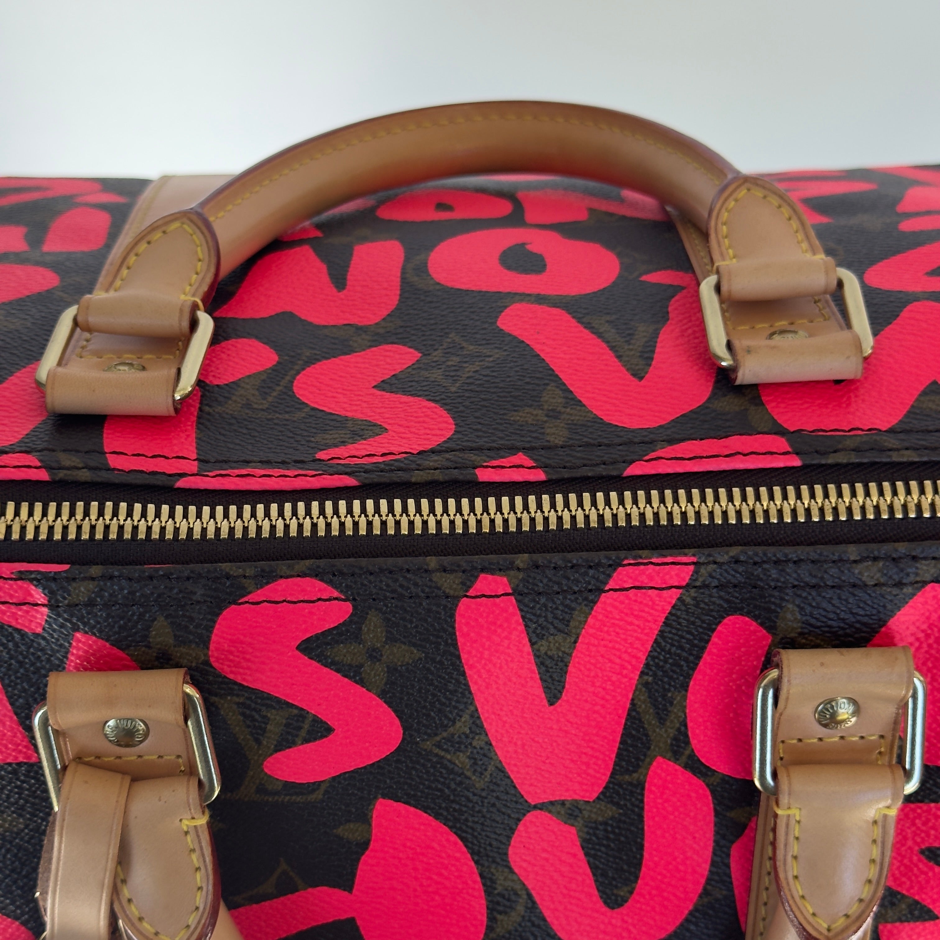 Louis Vuitton Stephen Sprouse Monogram Graffiti Keepall 50 Fuchsia - Queen May