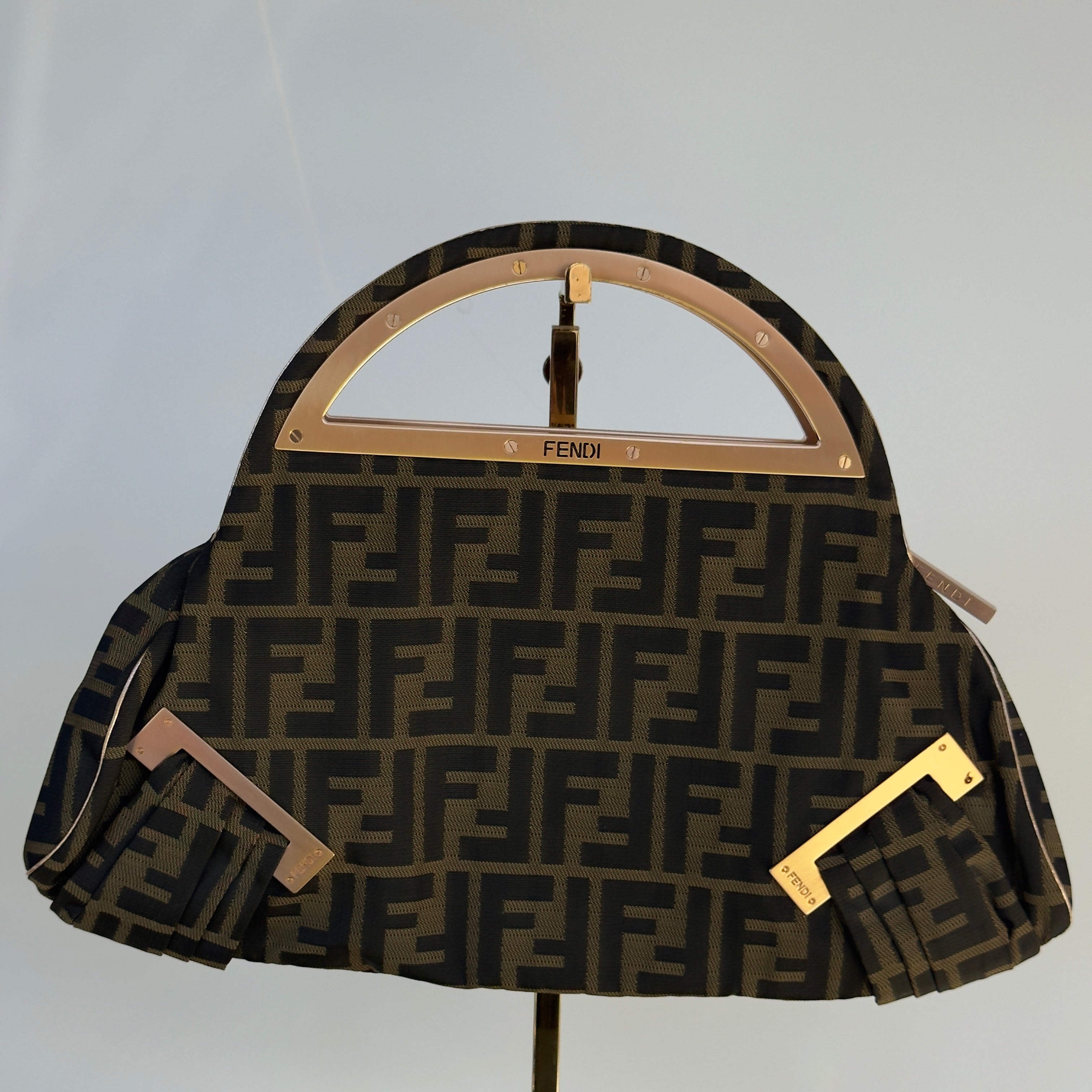 Fendi Smile Brown Zucca Canvas Smile Satchel - Queen May