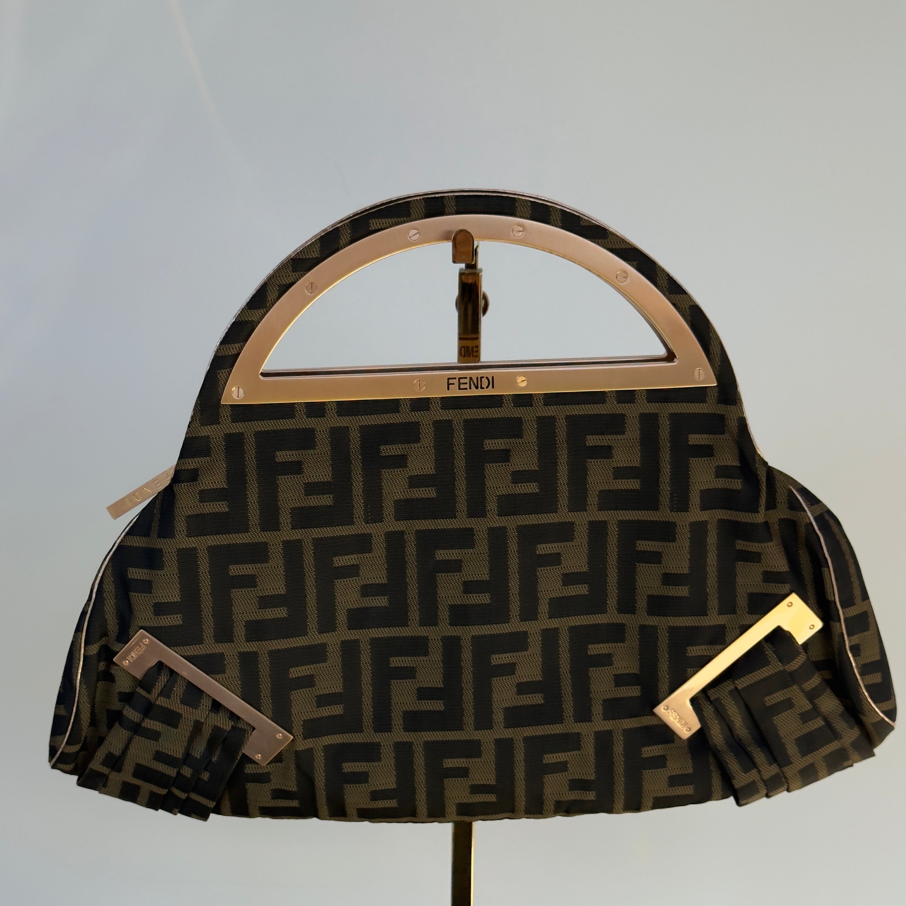 Fendi Smile Brown Zucca Canvas Smile Satchel - Queen May