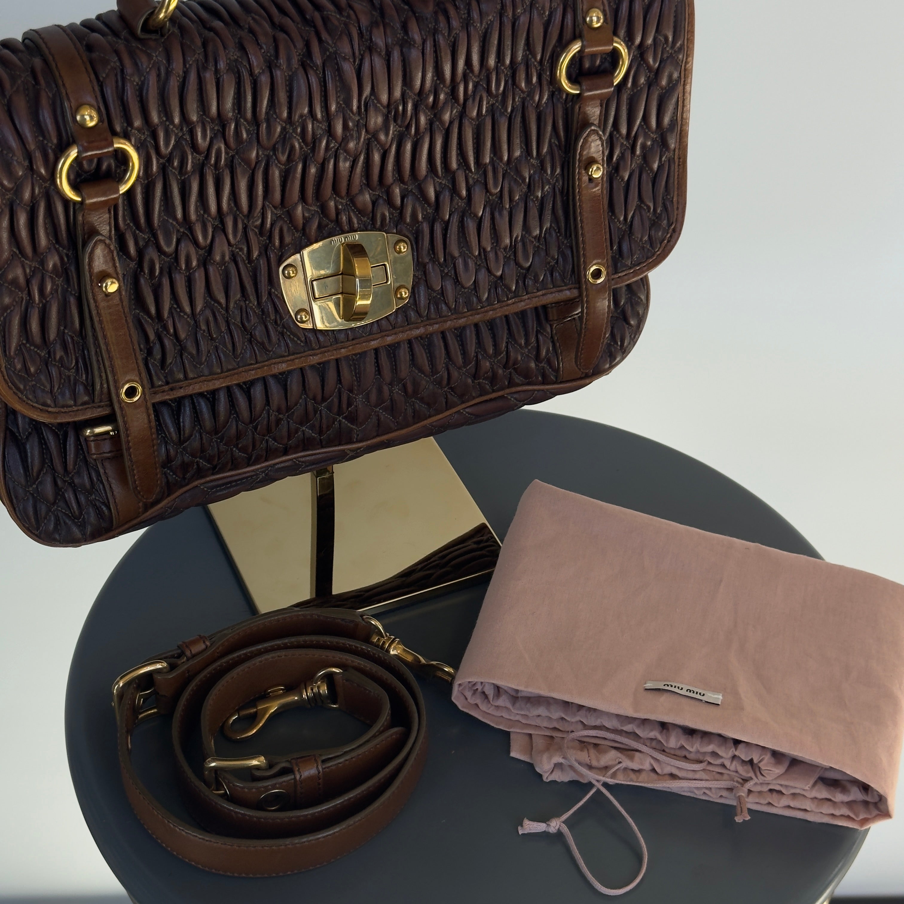 Miu Miu Matelasse Leather Satchel - Queen May