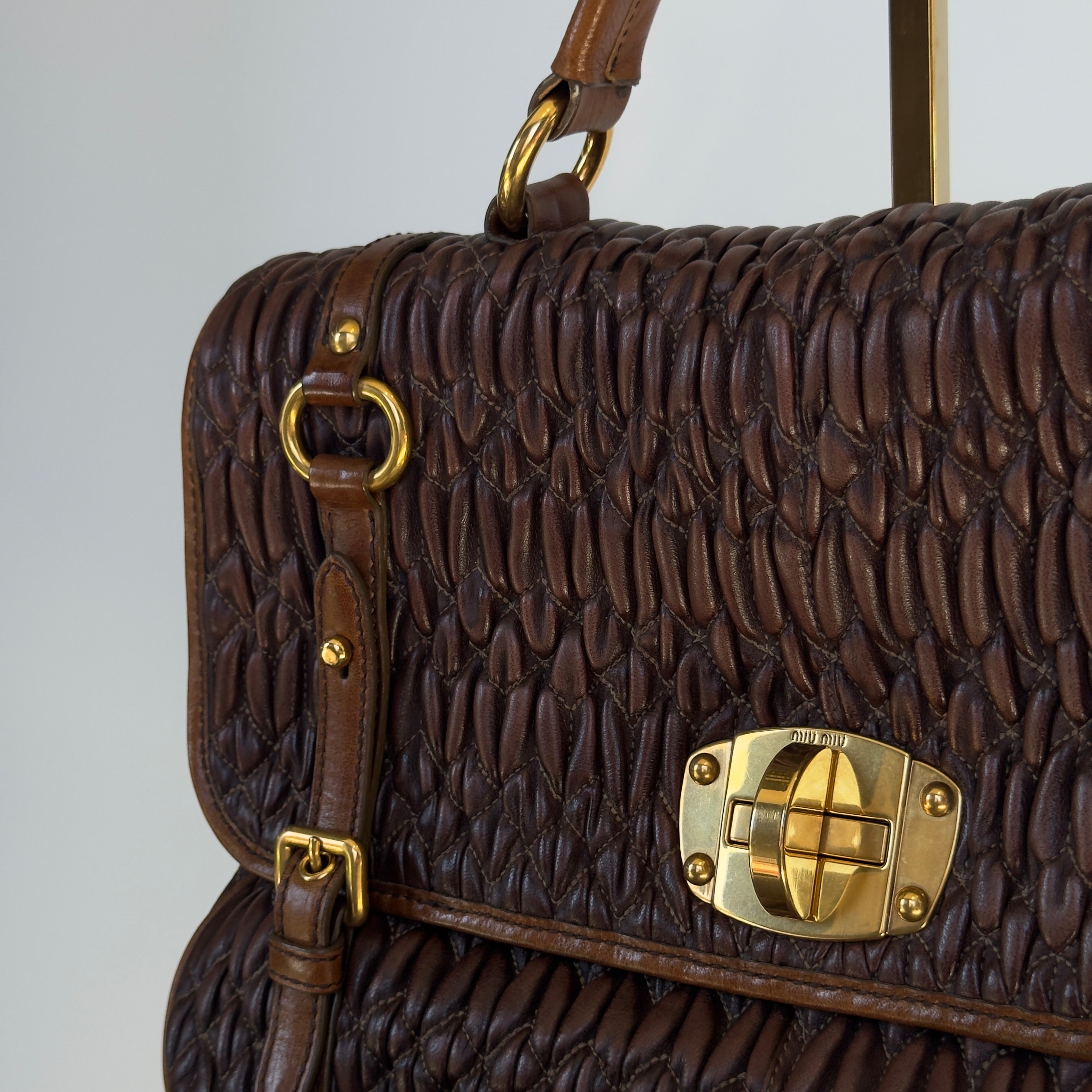 Miu Miu Matelasse Leather Satchel - Queen May