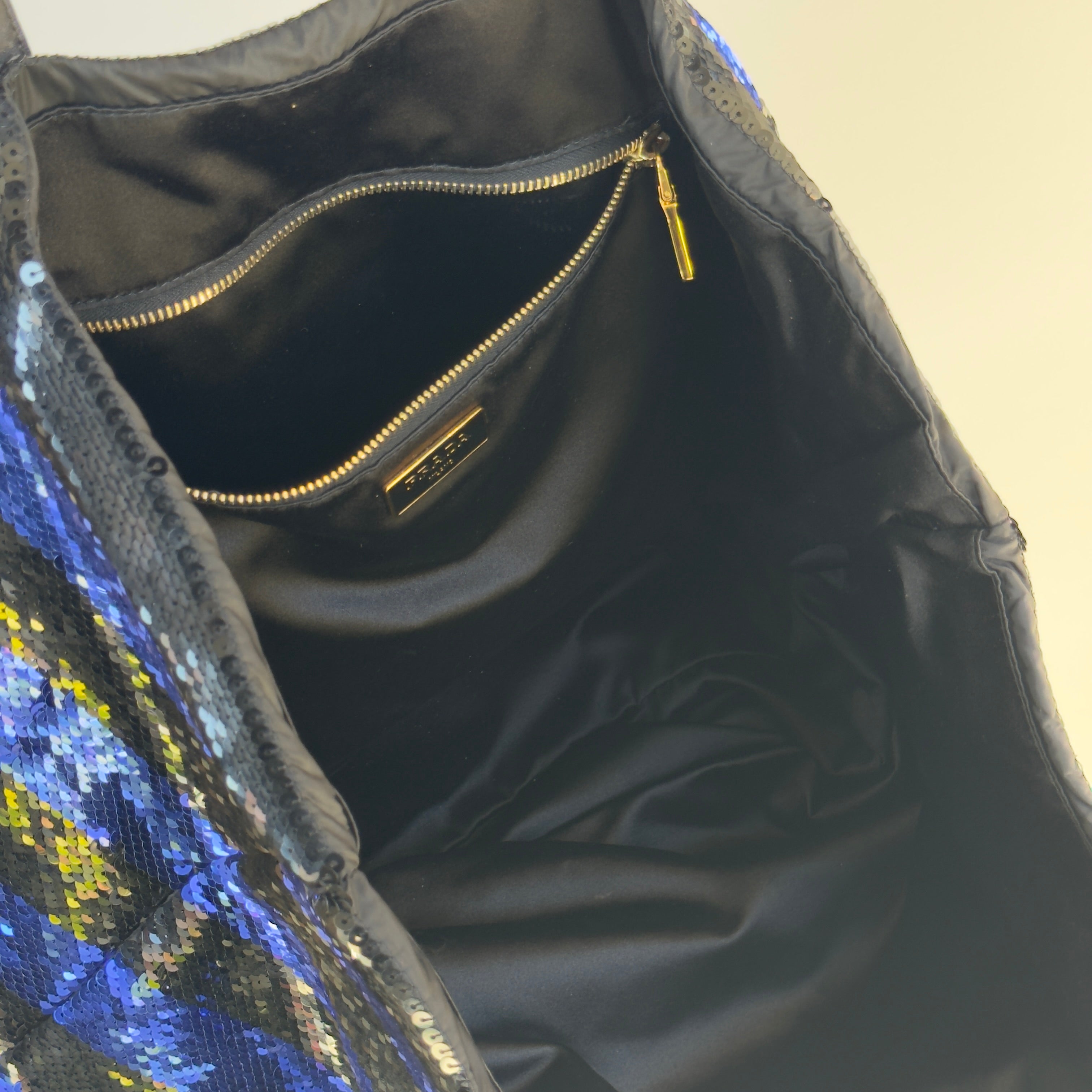 Prada Purple and Black Sequin Tote - Queen May