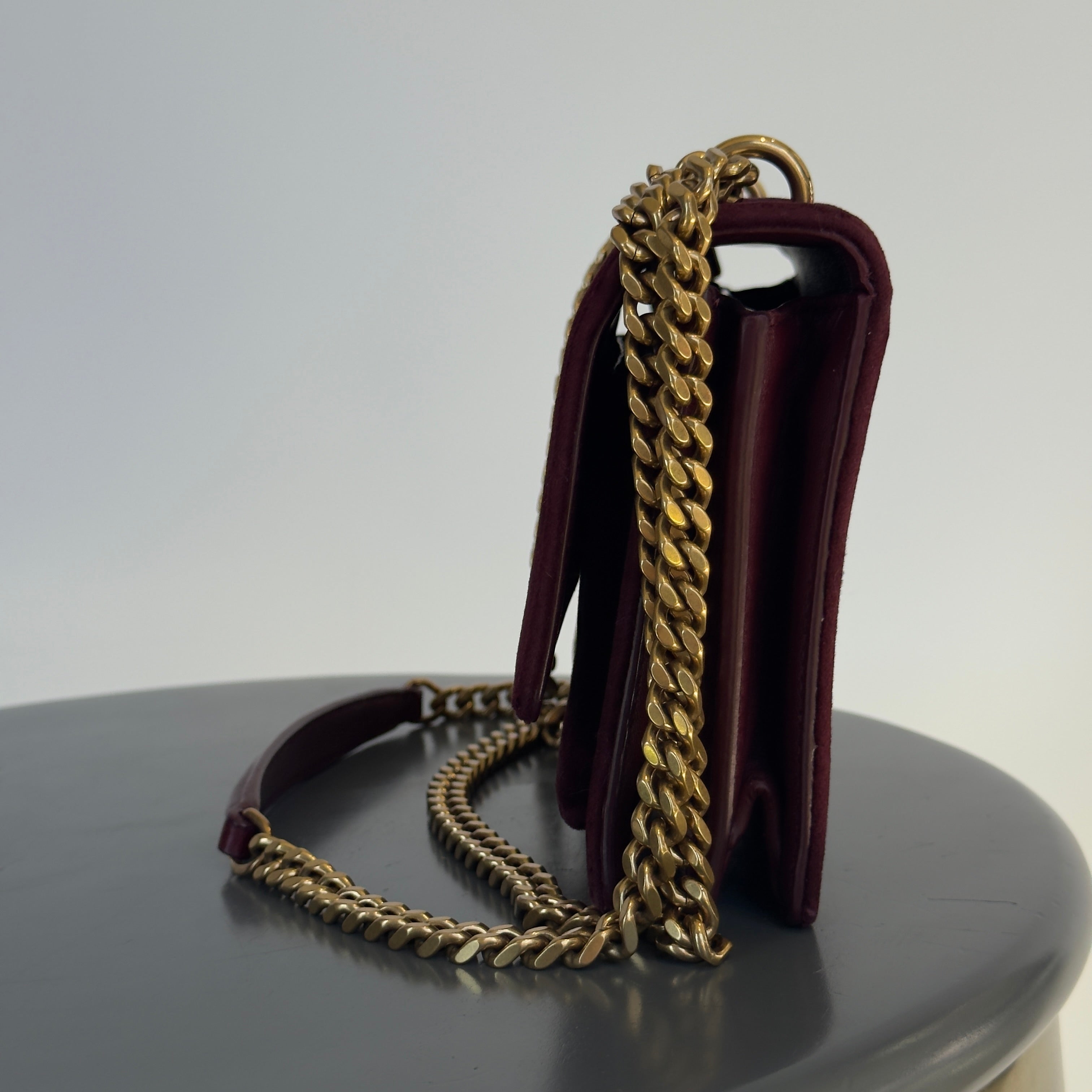 Saint Laurent Velvet Monogram Sunset Bag - Queen May