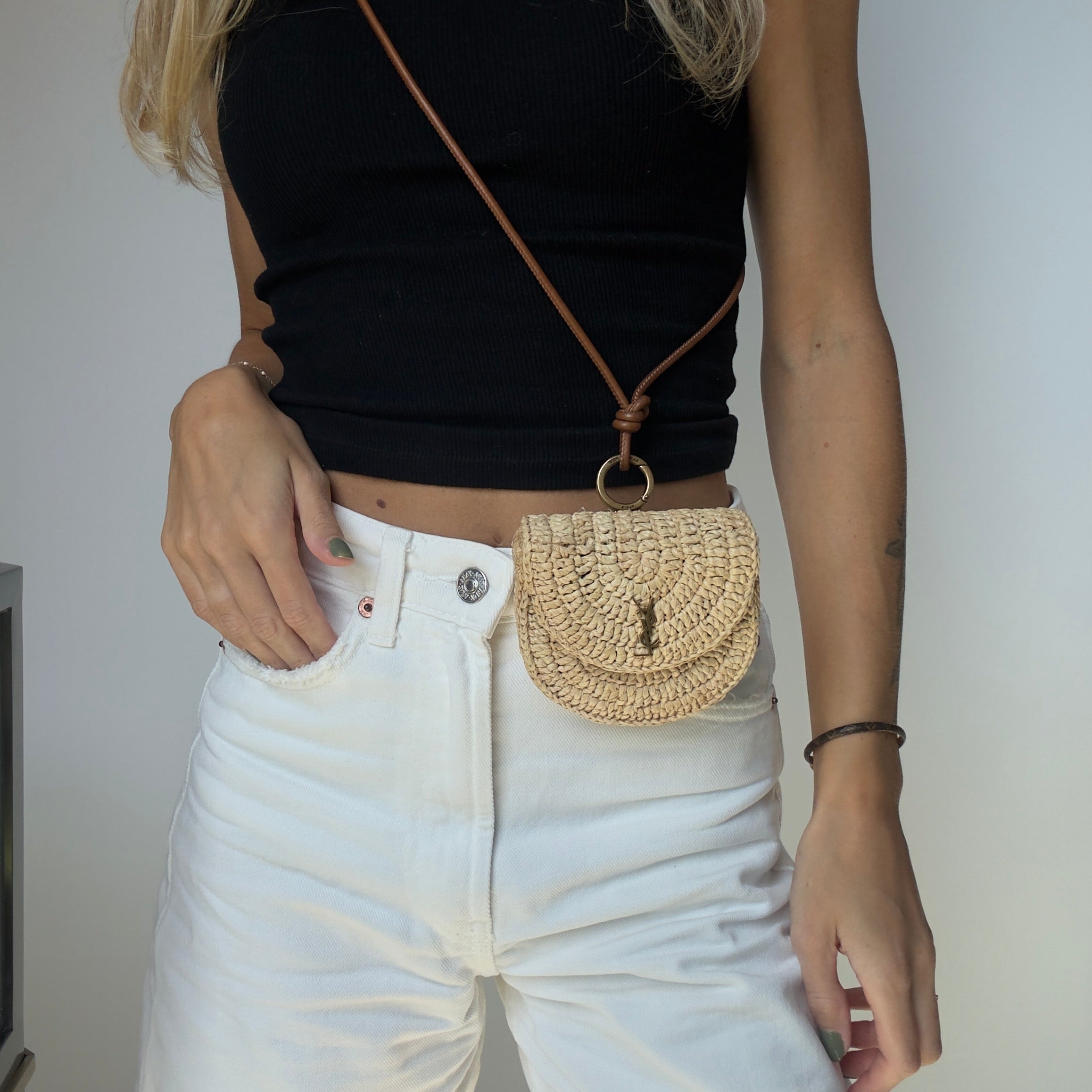 Saint Laurent Raffia Micro Cassandre - Queen May