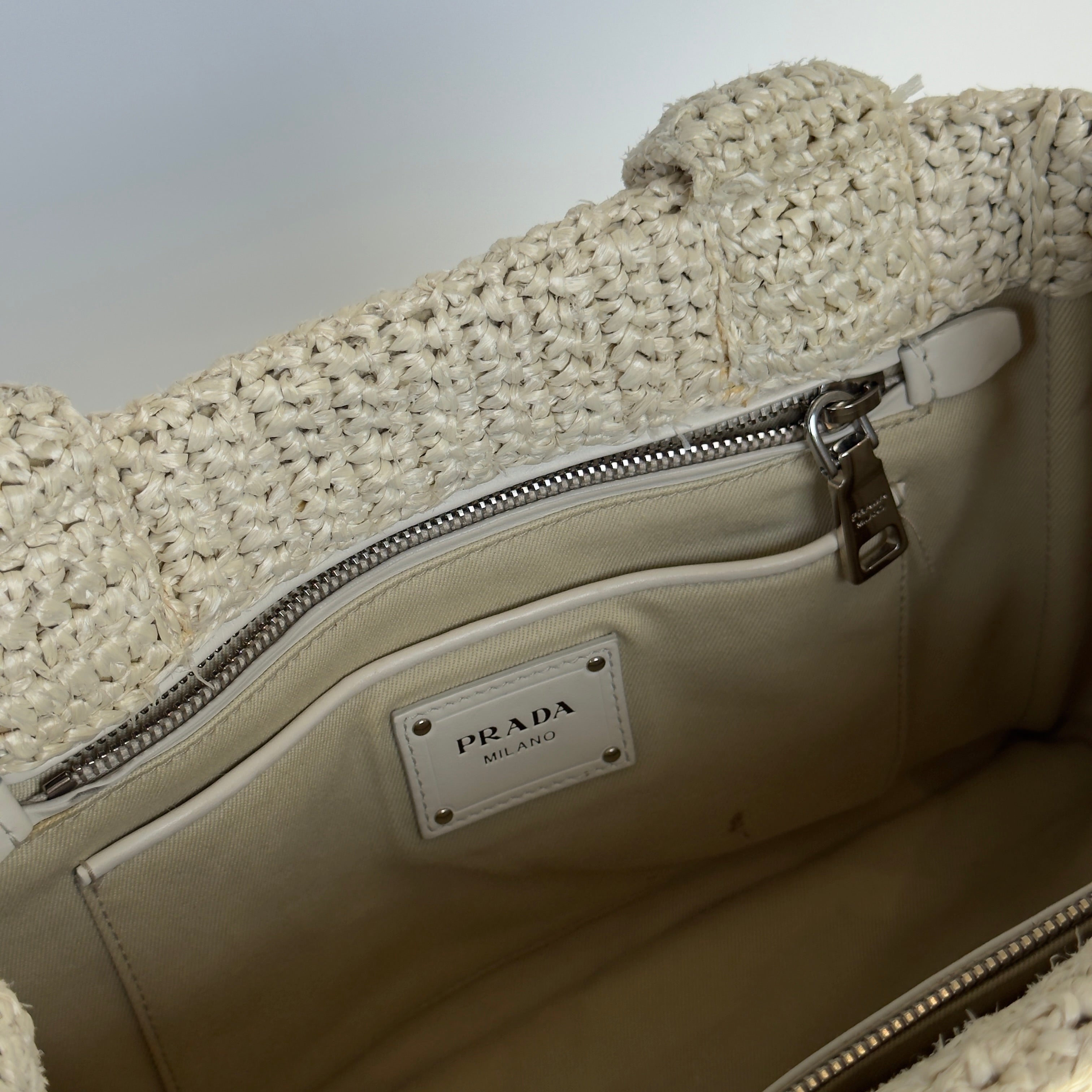 Prada Canapa Raffia Tote - Queen May