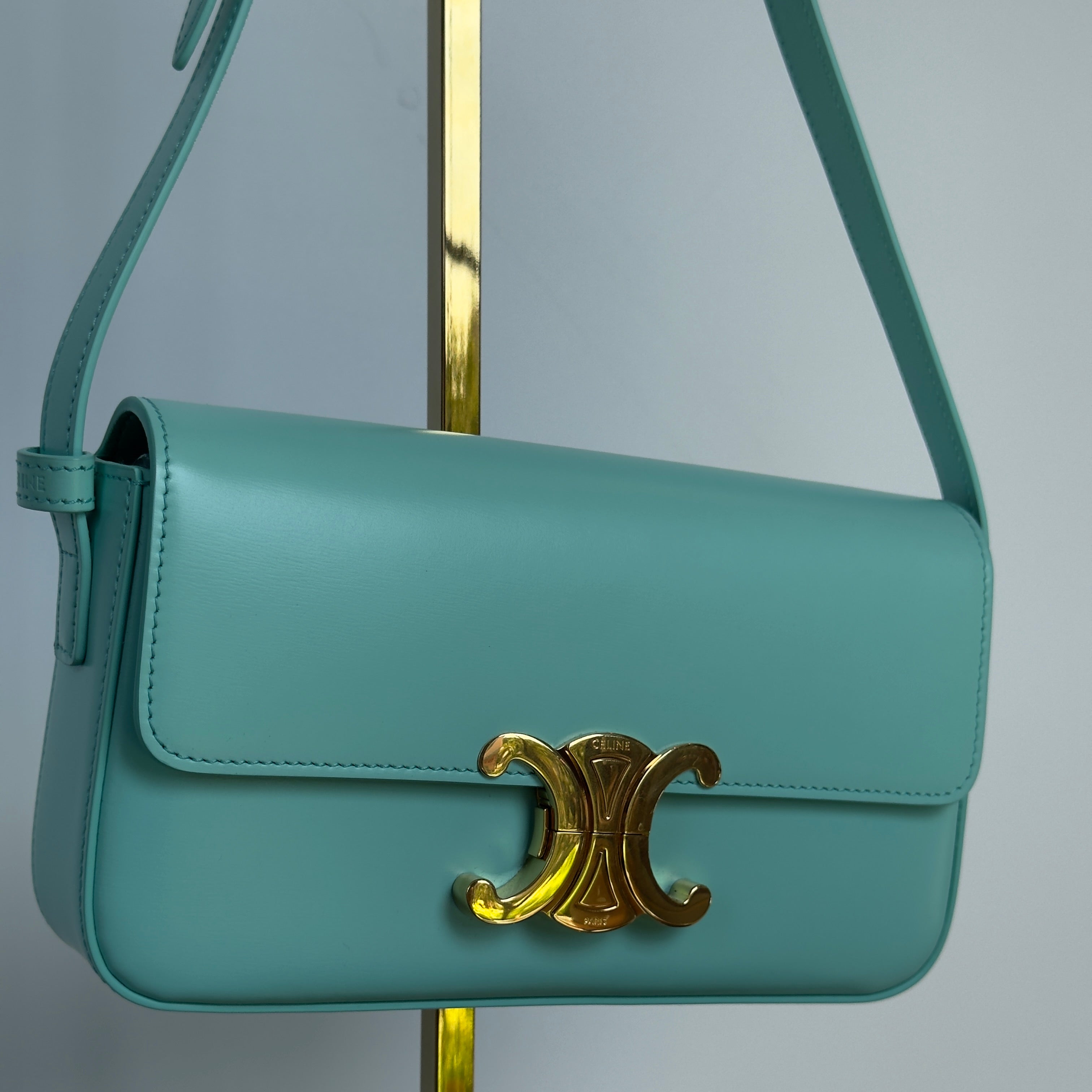 Celine Shoulder Bag Claude in Turquoise - Queen May