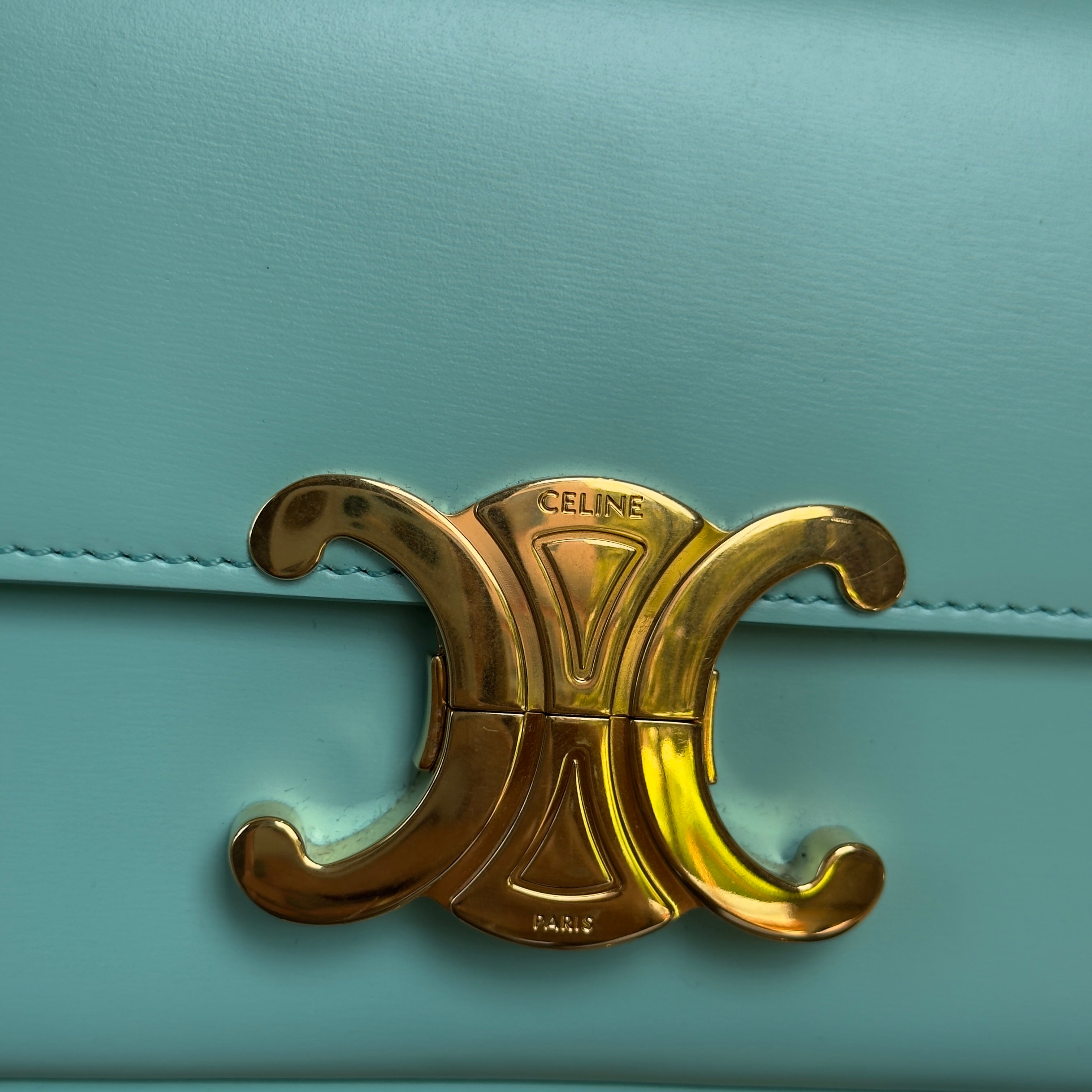 Celine Shoulder Bag Claude in Turquoise - Queen May