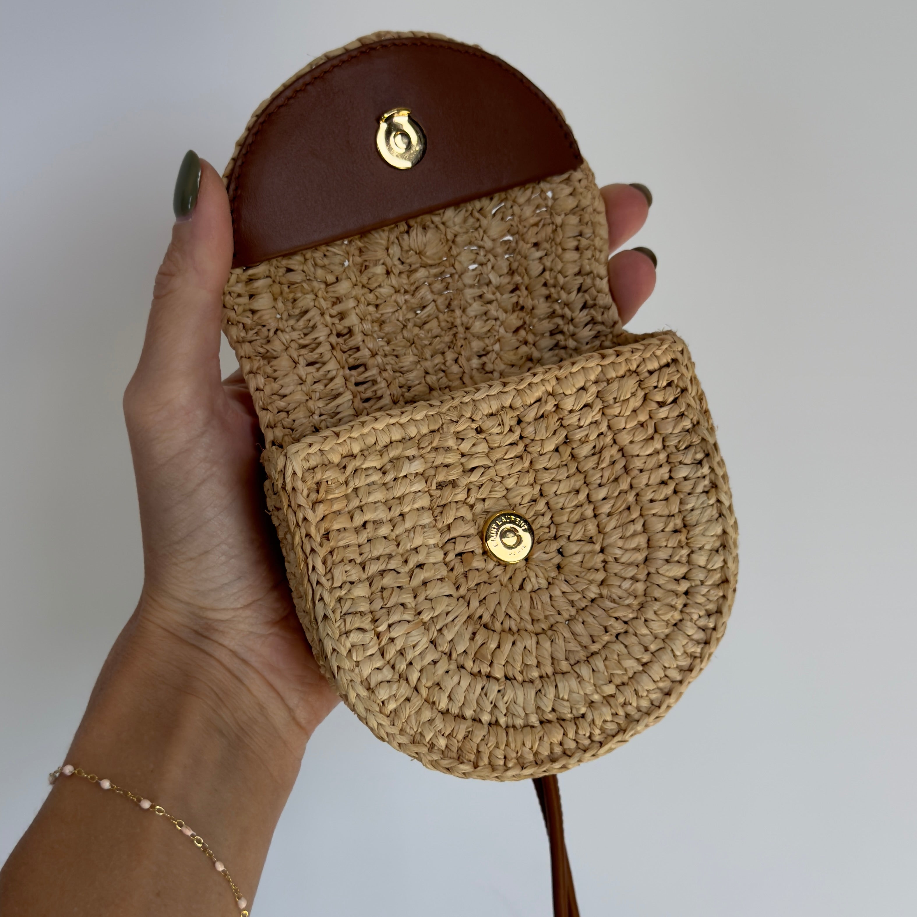 Saint Laurent Raffia Micro Cassandre - Queen May