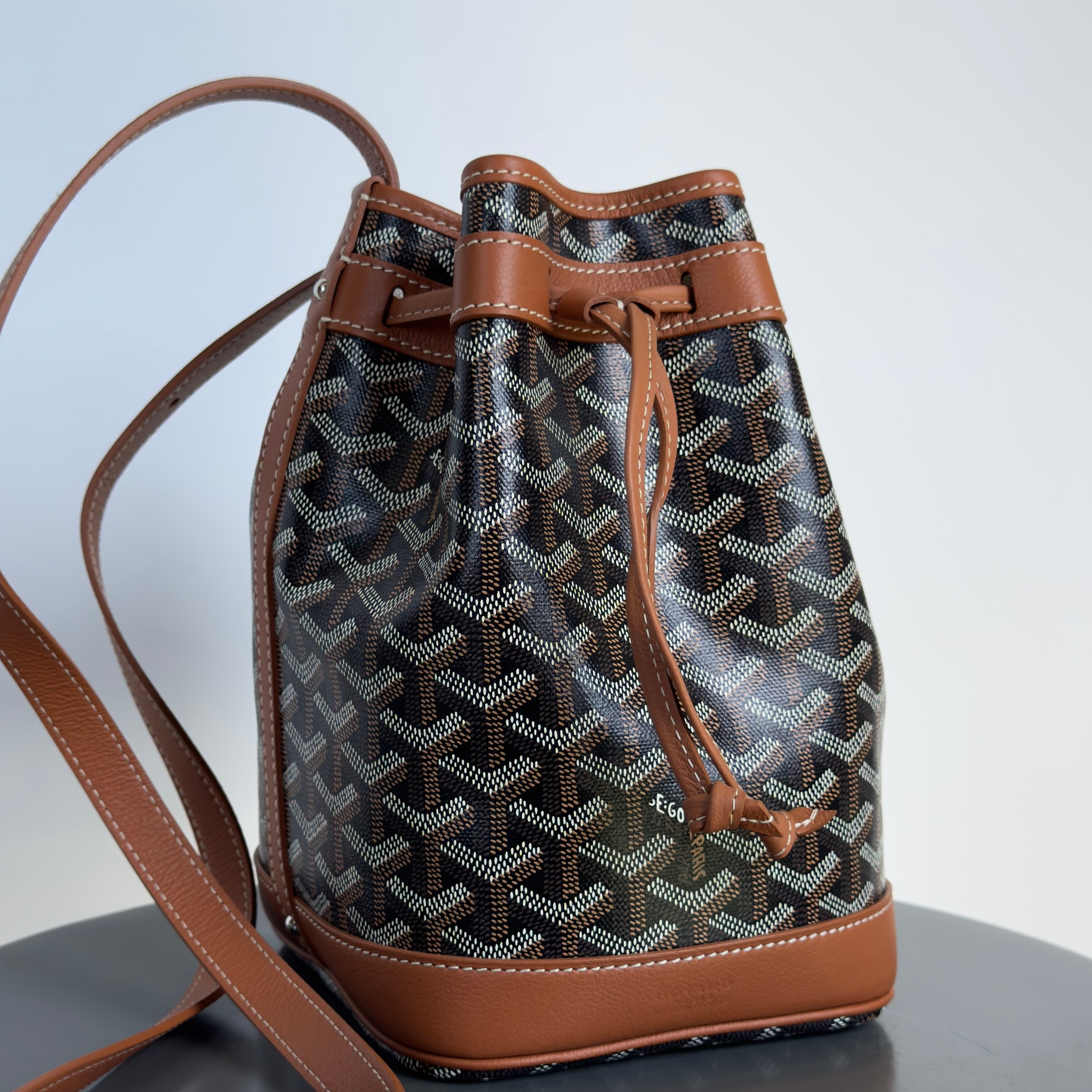 Goyard Petit Flot Bucket Bag Black & Tan - Queen May