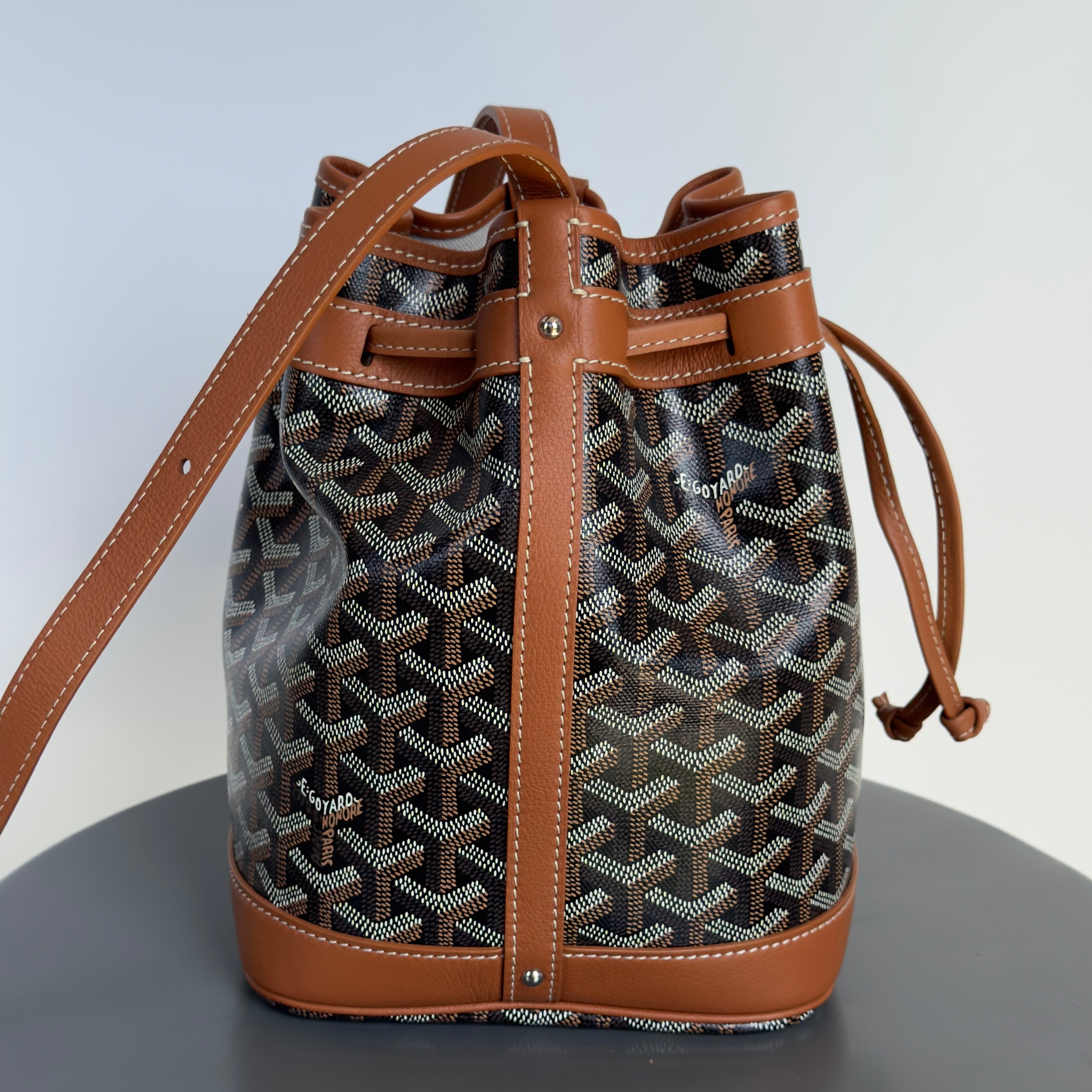 Goyard Petit Flot Bucket Bag Black & Tan - Queen May