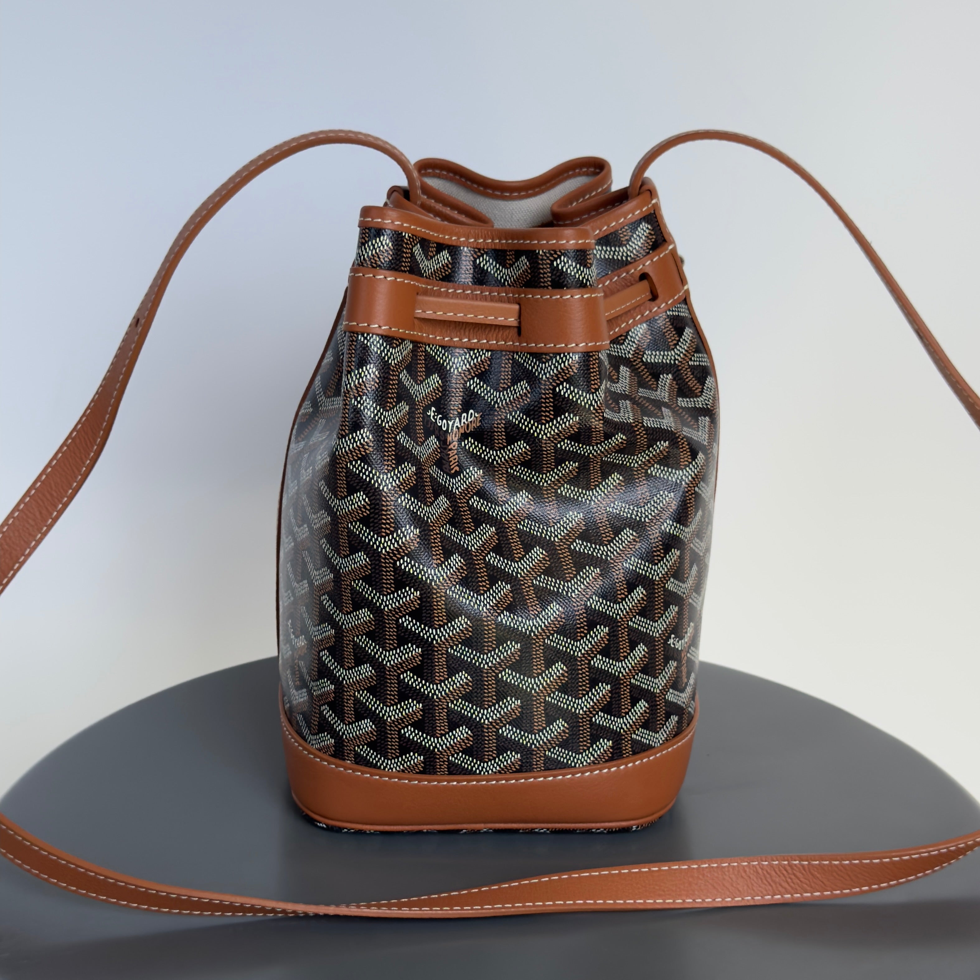 Goyard Petit Flot Bucket Bag Black & Tan - Queen May
