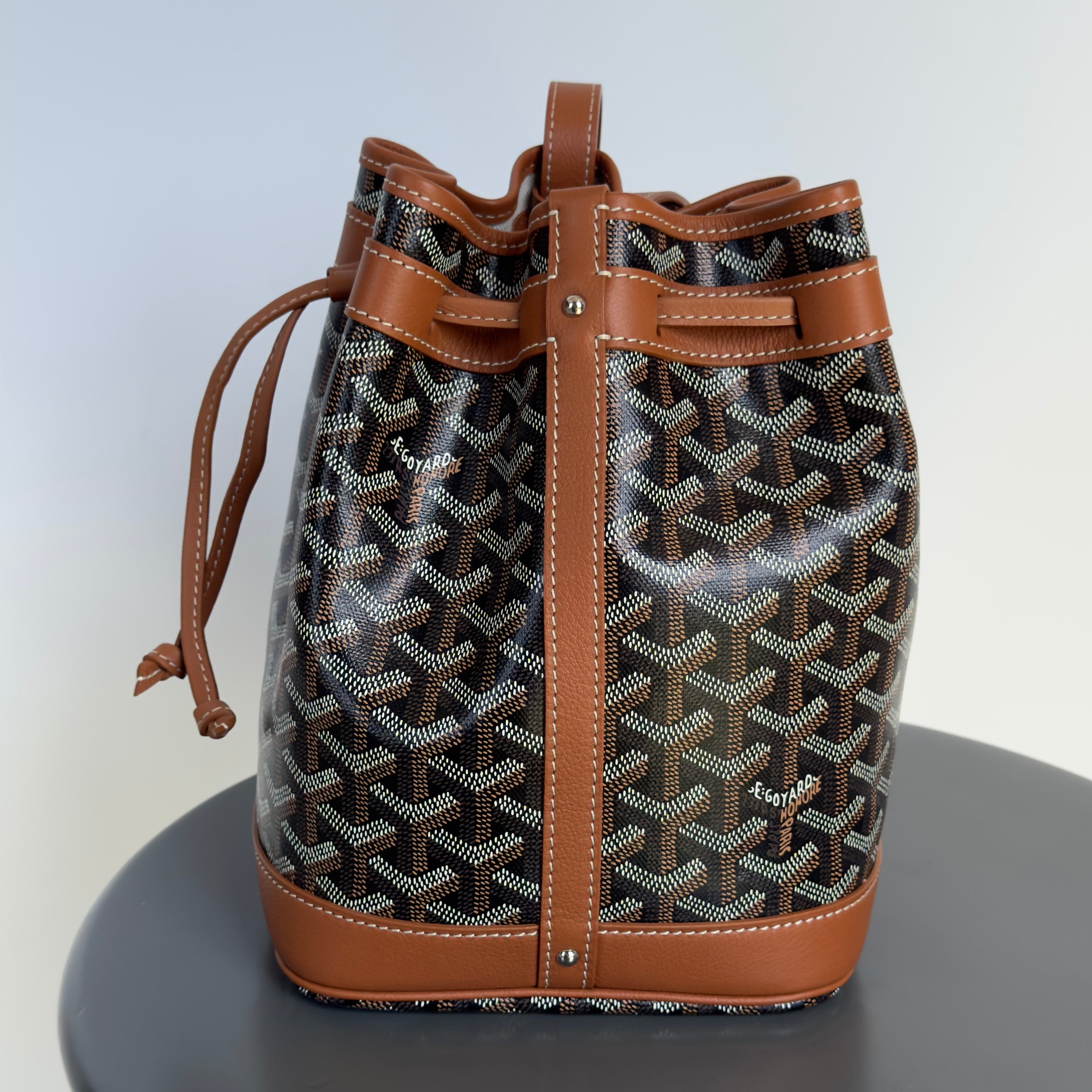 Goyard Petit Flot Bucket Bag Black & Tan - Queen May