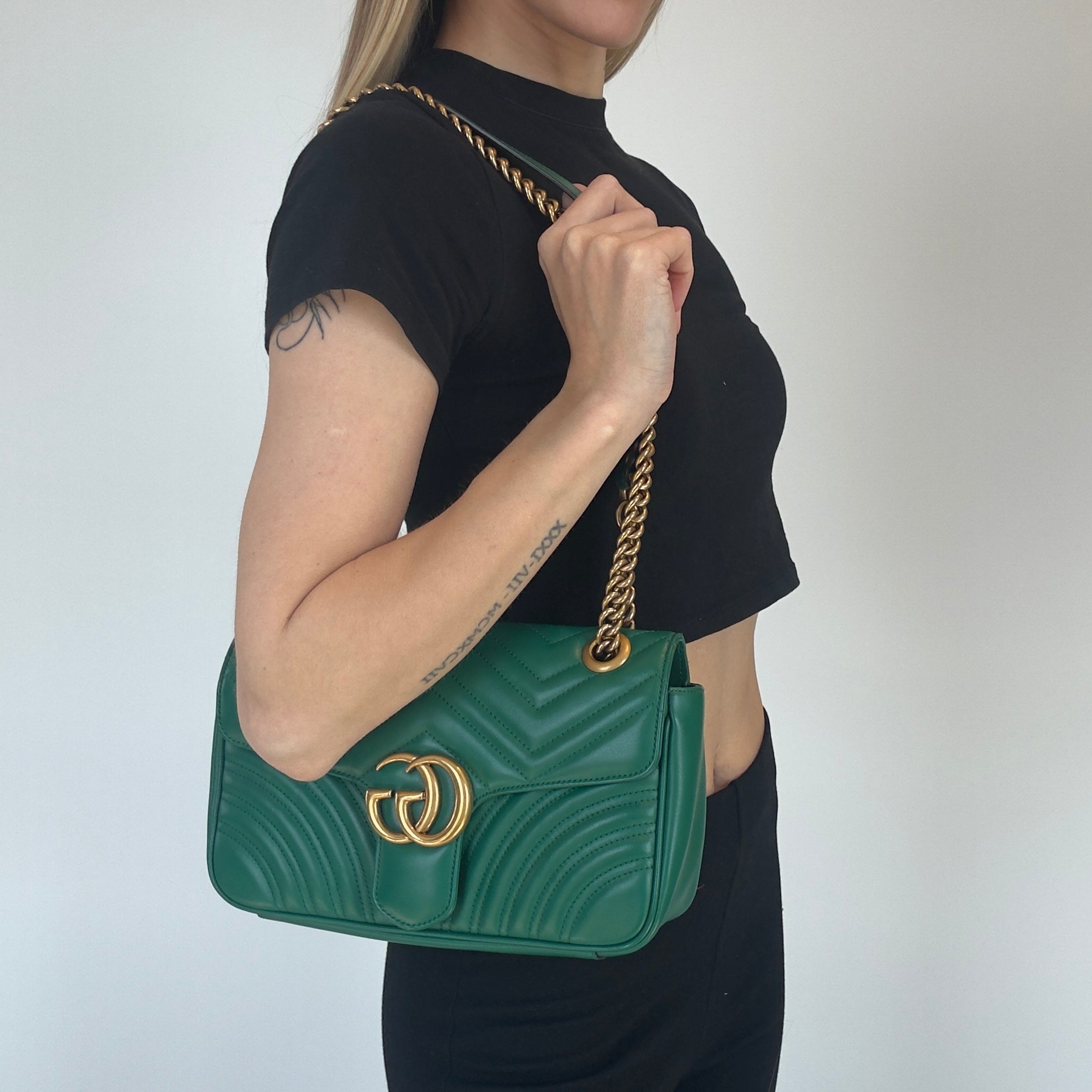 Gucci Double G Marmont Medium Green - Queen May