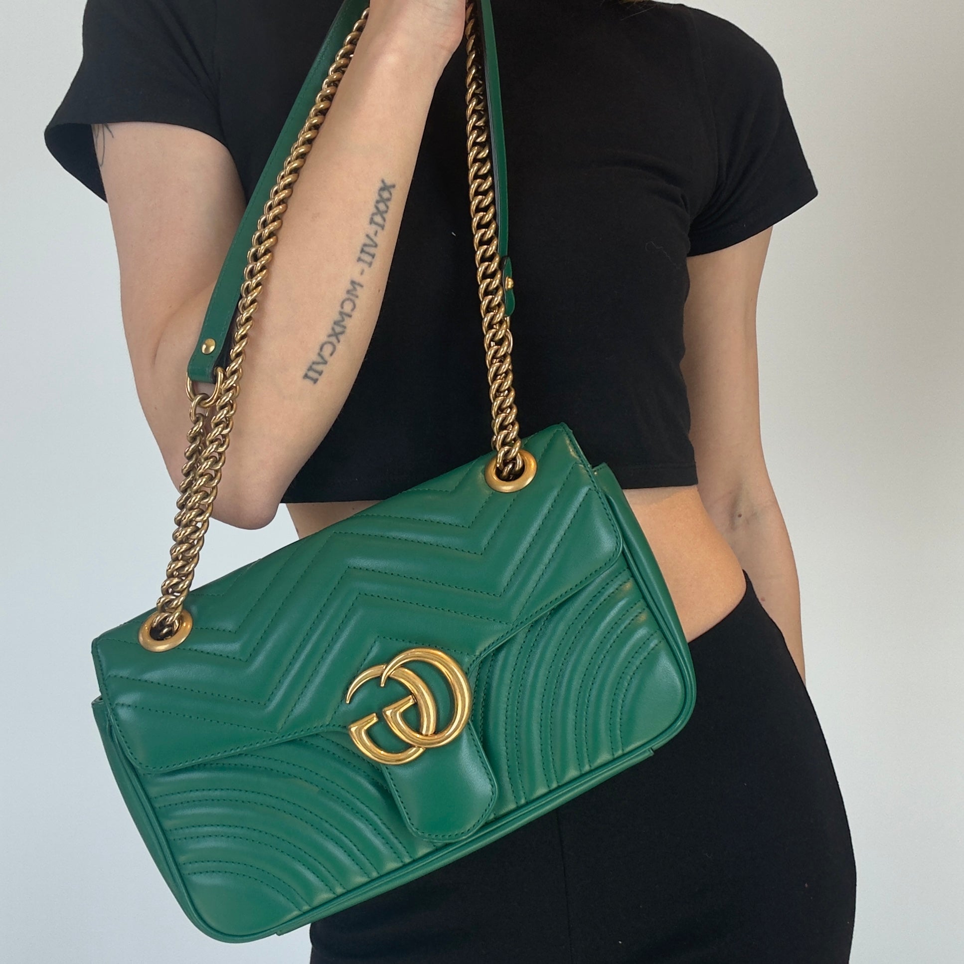 Gucci Double G Marmont Medium Green - Queen May