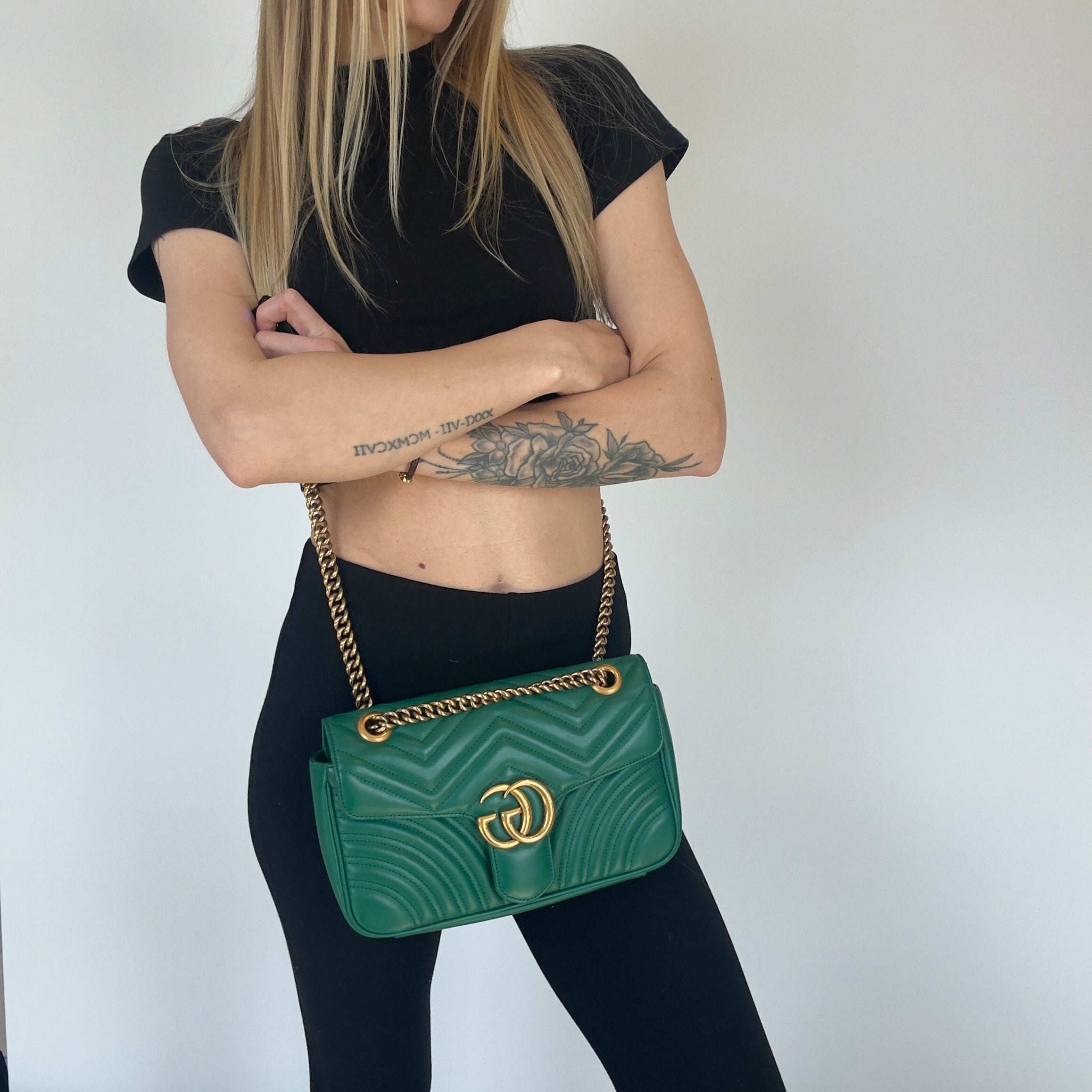 Gucci Double G Marmont Medium Green - Queen May