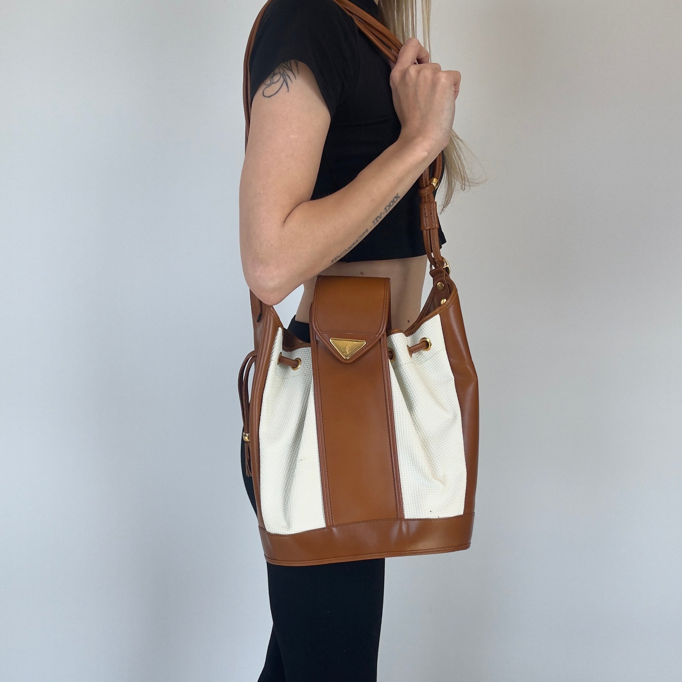 Vintage Yves Saint Laurent Bucket Bag With Pouch - Queen May