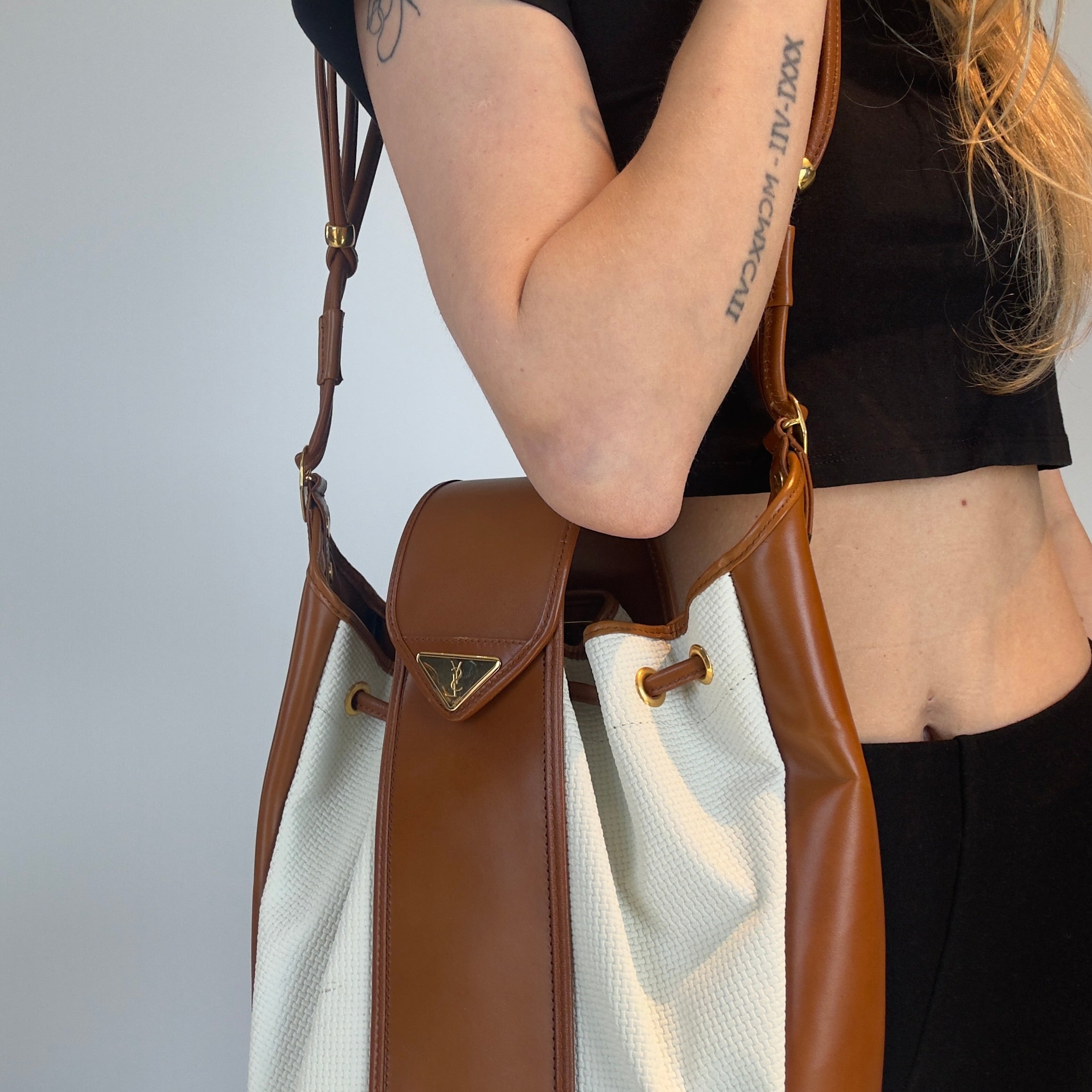 Vintage Yves Saint Laurent Bucket Bag With Pouch - Queen May
