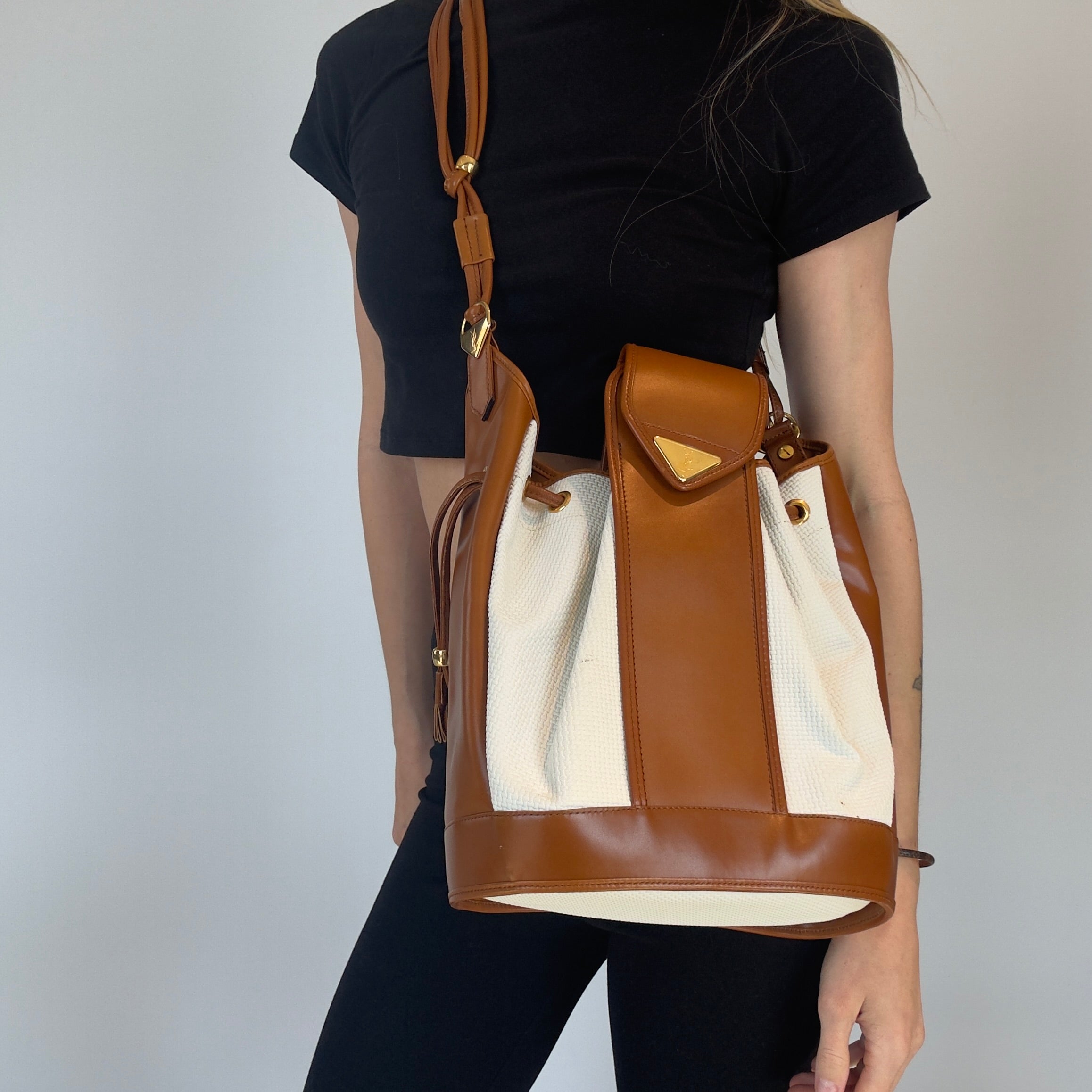 Vintage Yves Saint Laurent Bucket Bag With Pouch - Queen May