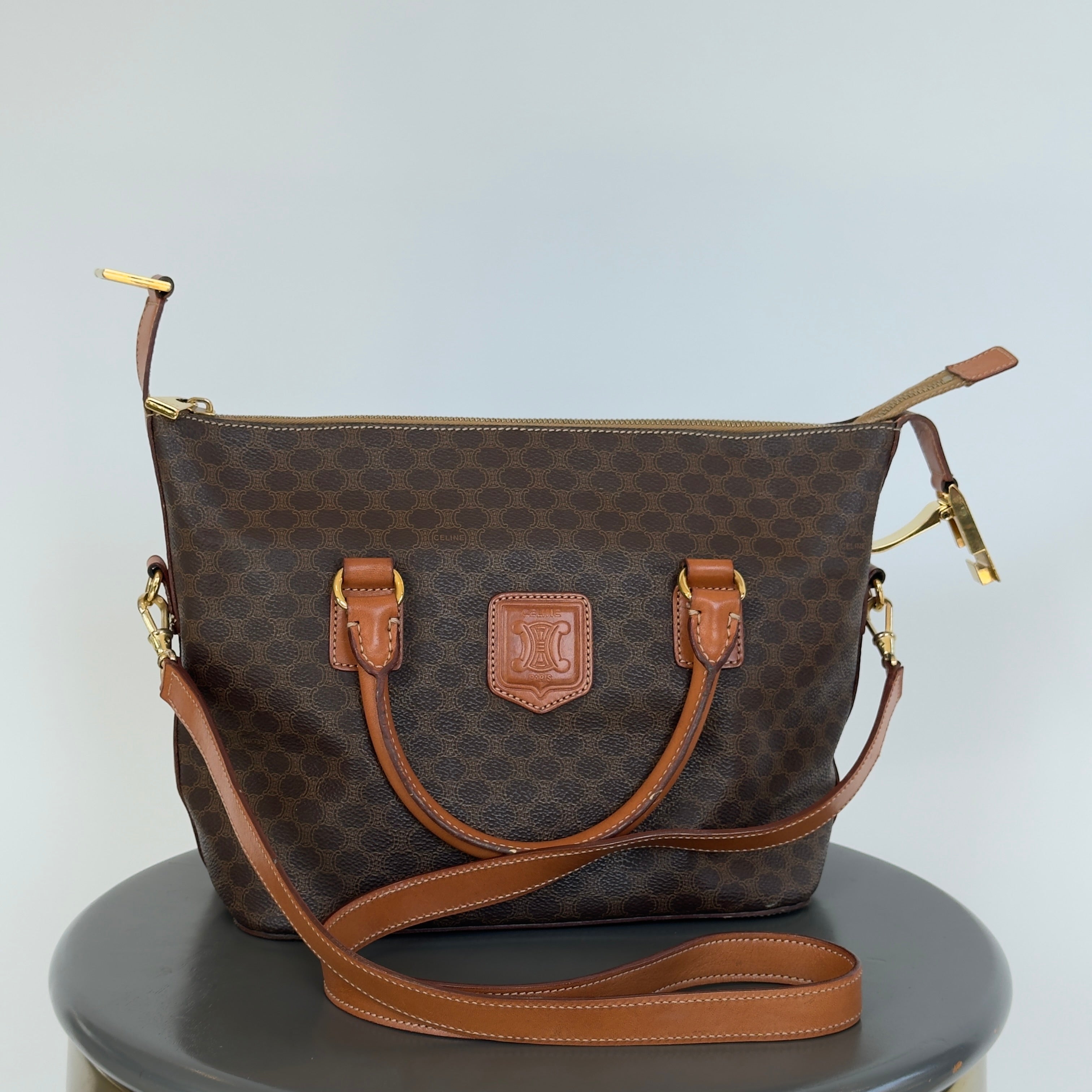 Vintage Celine Macadam Top Handle Strap Bag - Queen May