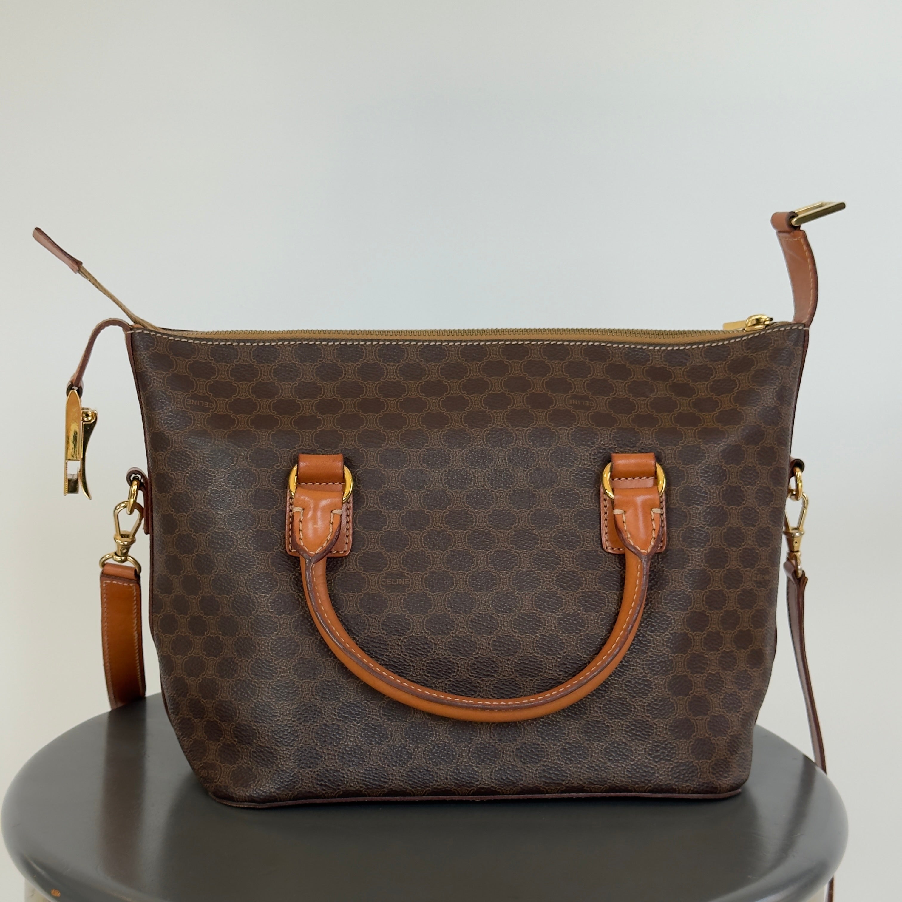 Vintage Celine Macadam Top Handle Strap Bag - Queen May