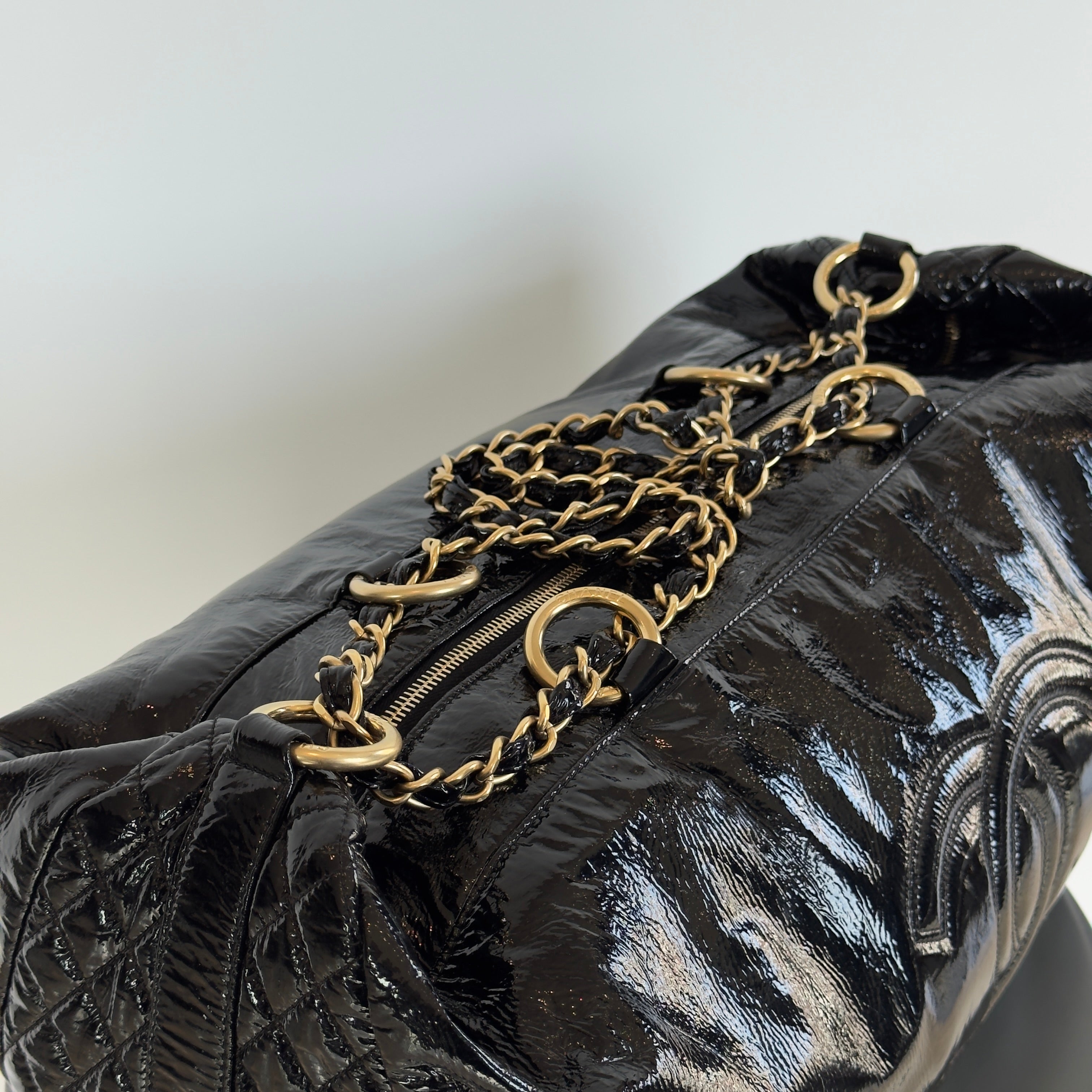Chanel Patent Rock and Chain Bowler Bag - Queen May