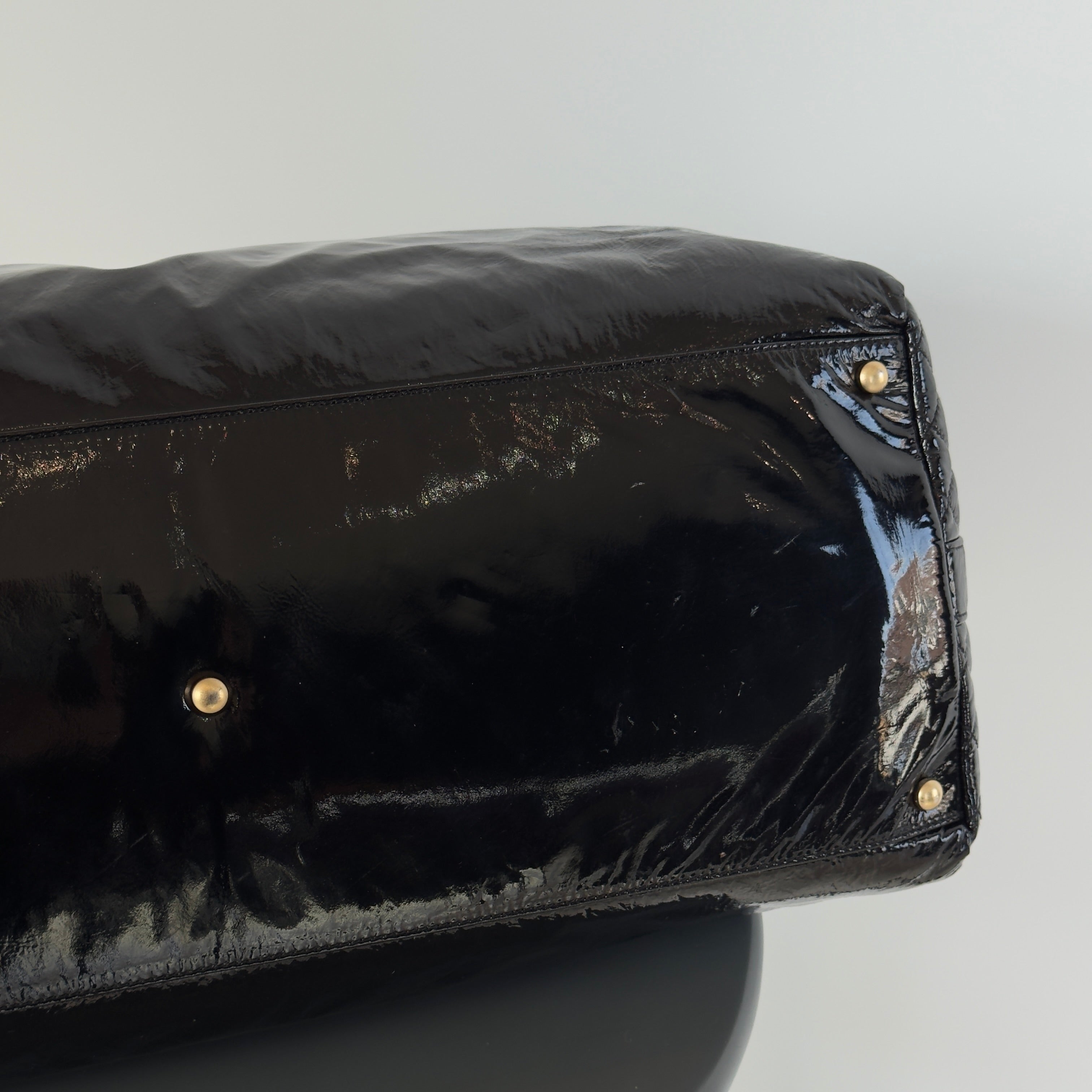 Chanel Patent Rock and Chain Bowler Bag - Queen May