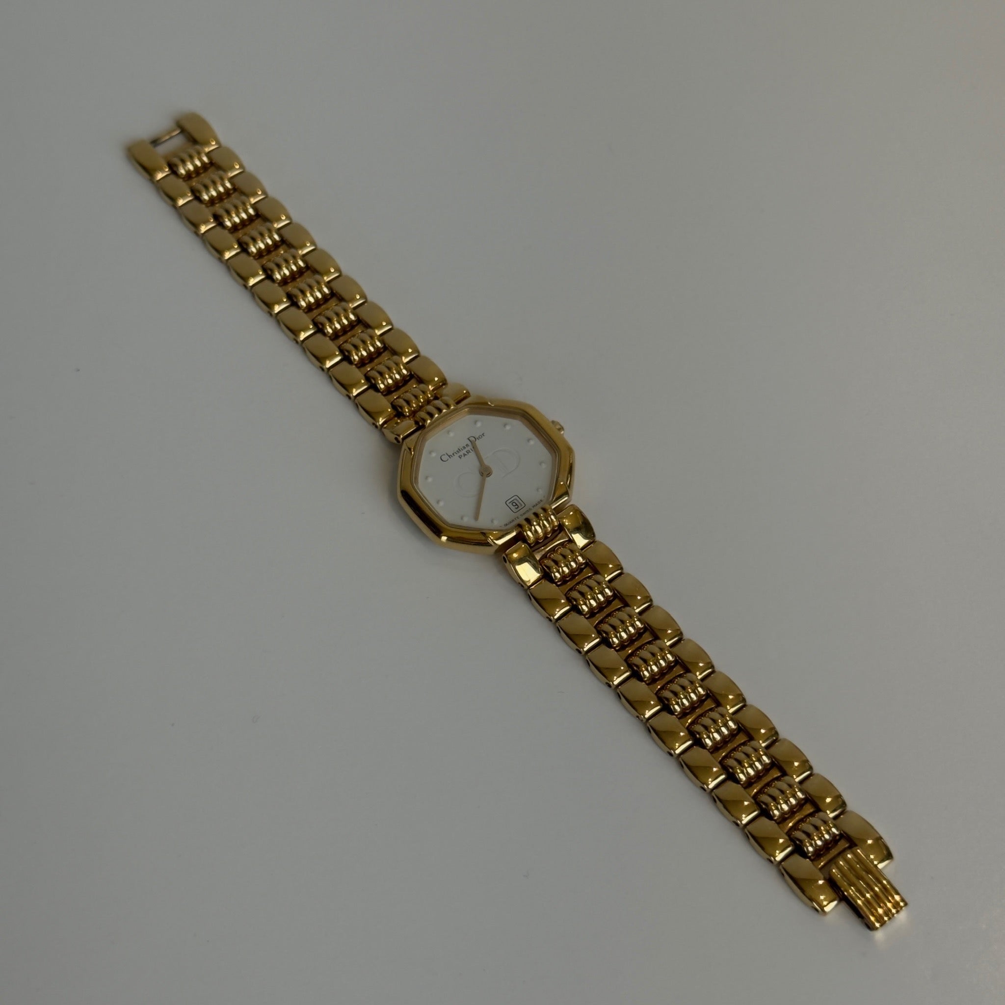 Dior White Dial Octagon D48-153 Link Watch - Queen May