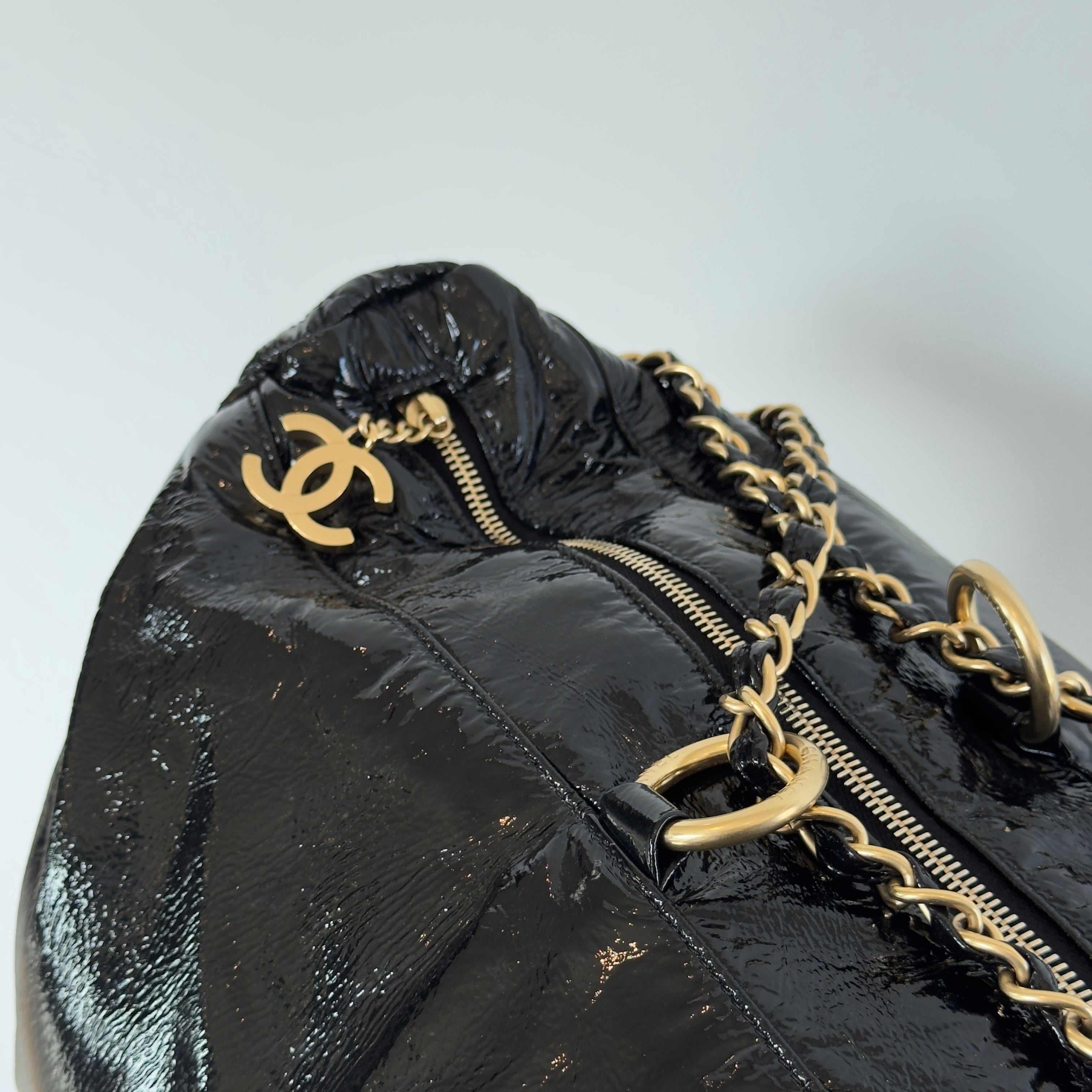 Chanel Patent Rock and Chain Bowler Bag - Queen May