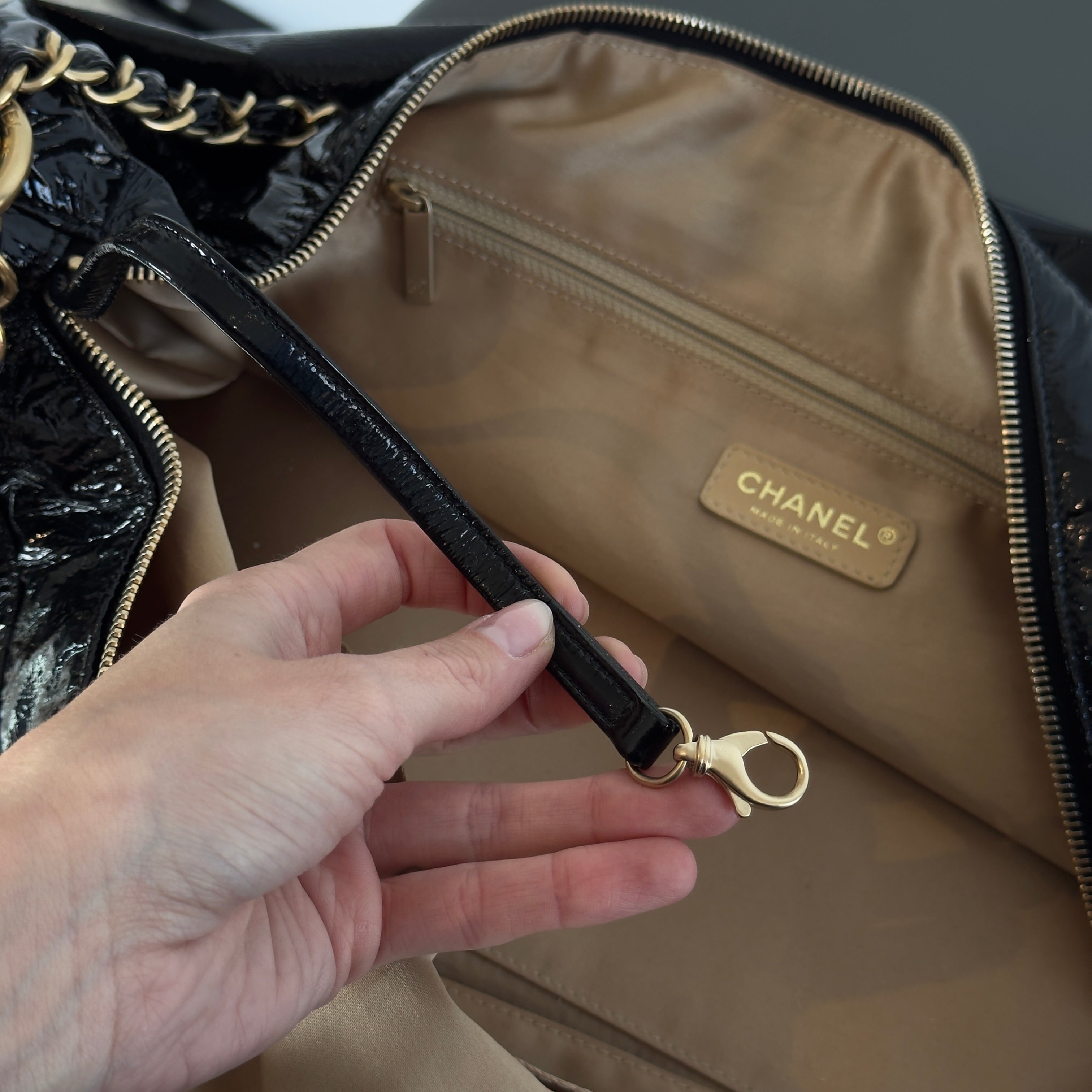 Chanel Patent Rock and Chain Bowler Bag - Queen May