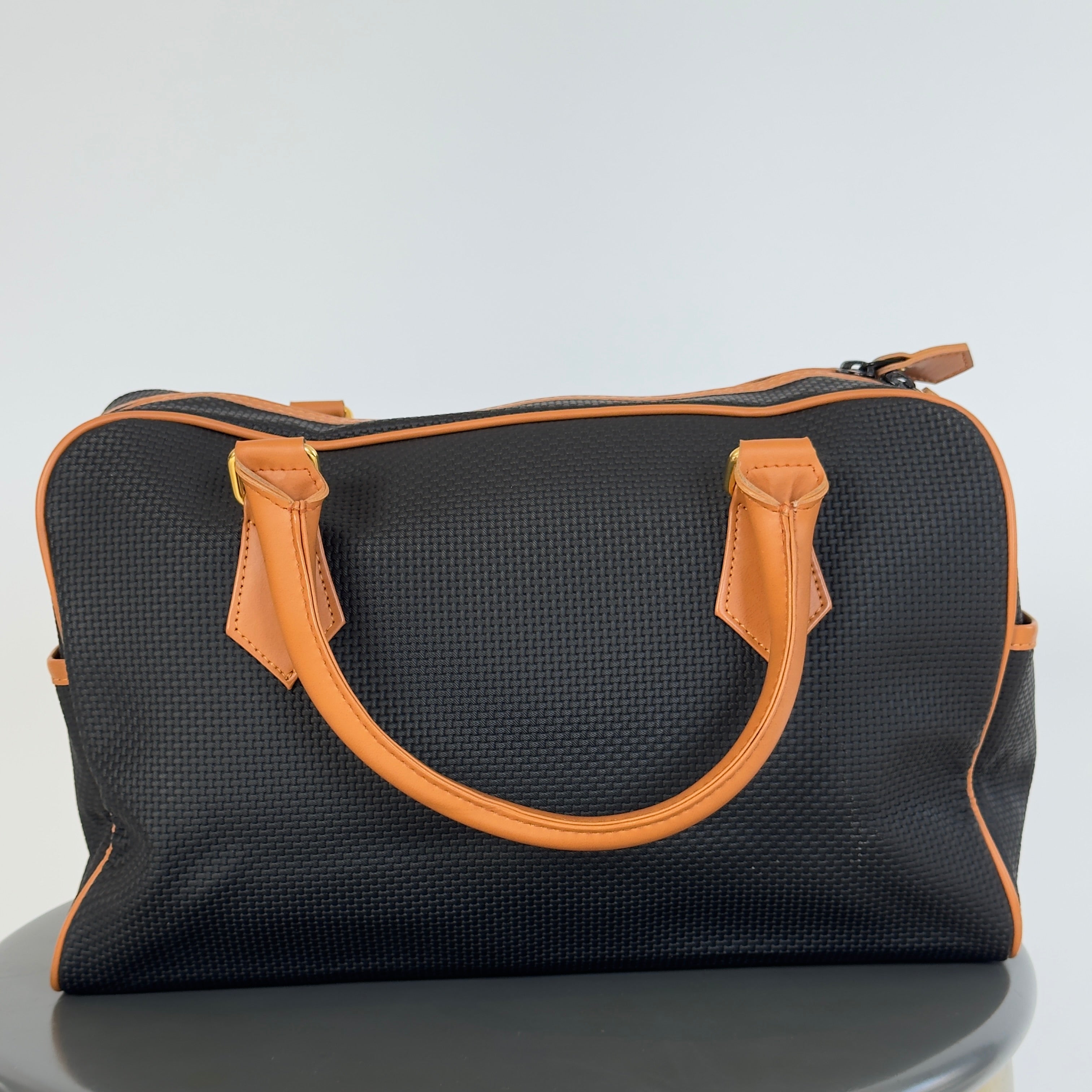 Vintage Yves Saint Laurent Top Handle Bag & Pouch Navy - Queen May