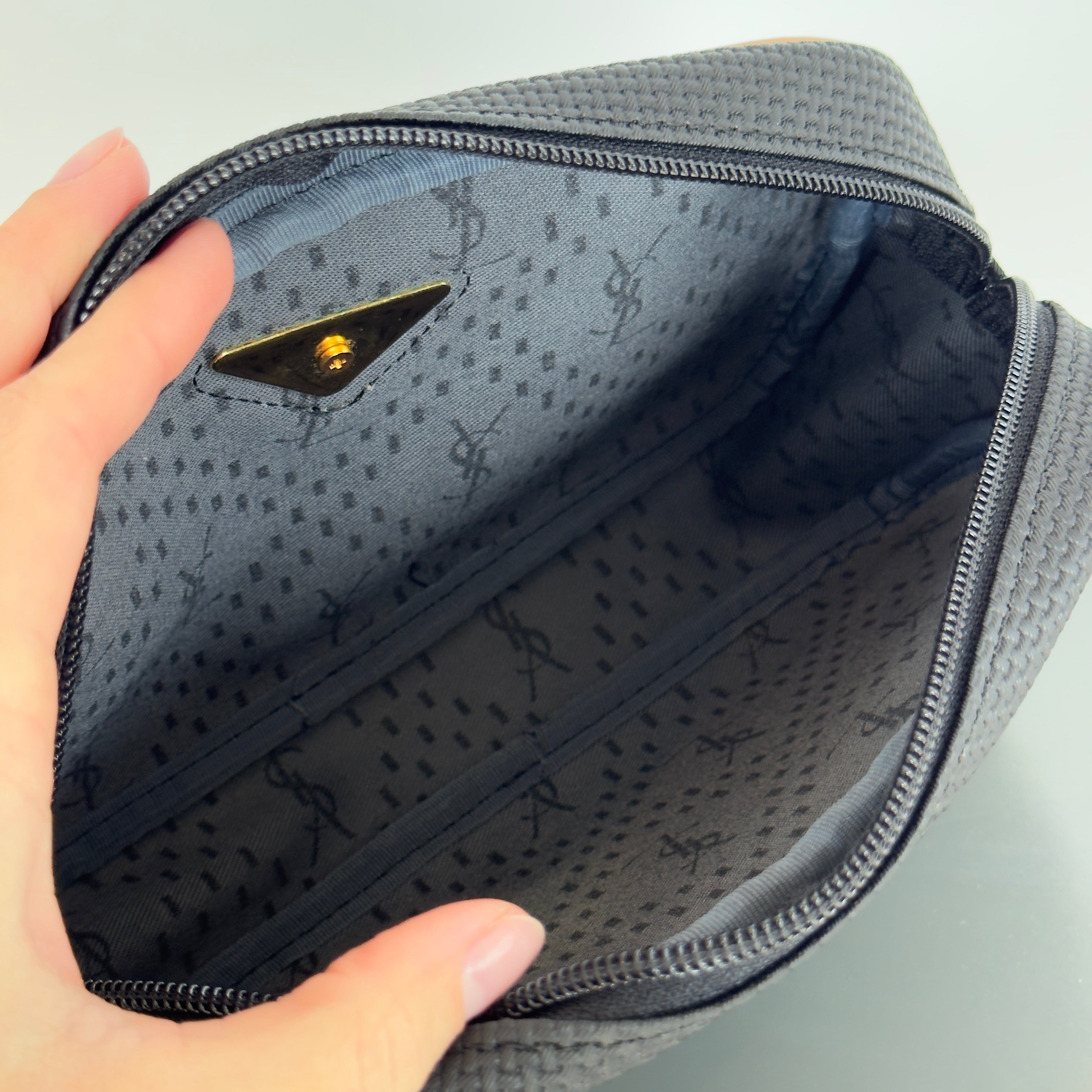 Vintage Yves Saint Laurent Top Handle Bag & Pouch Navy - Queen May