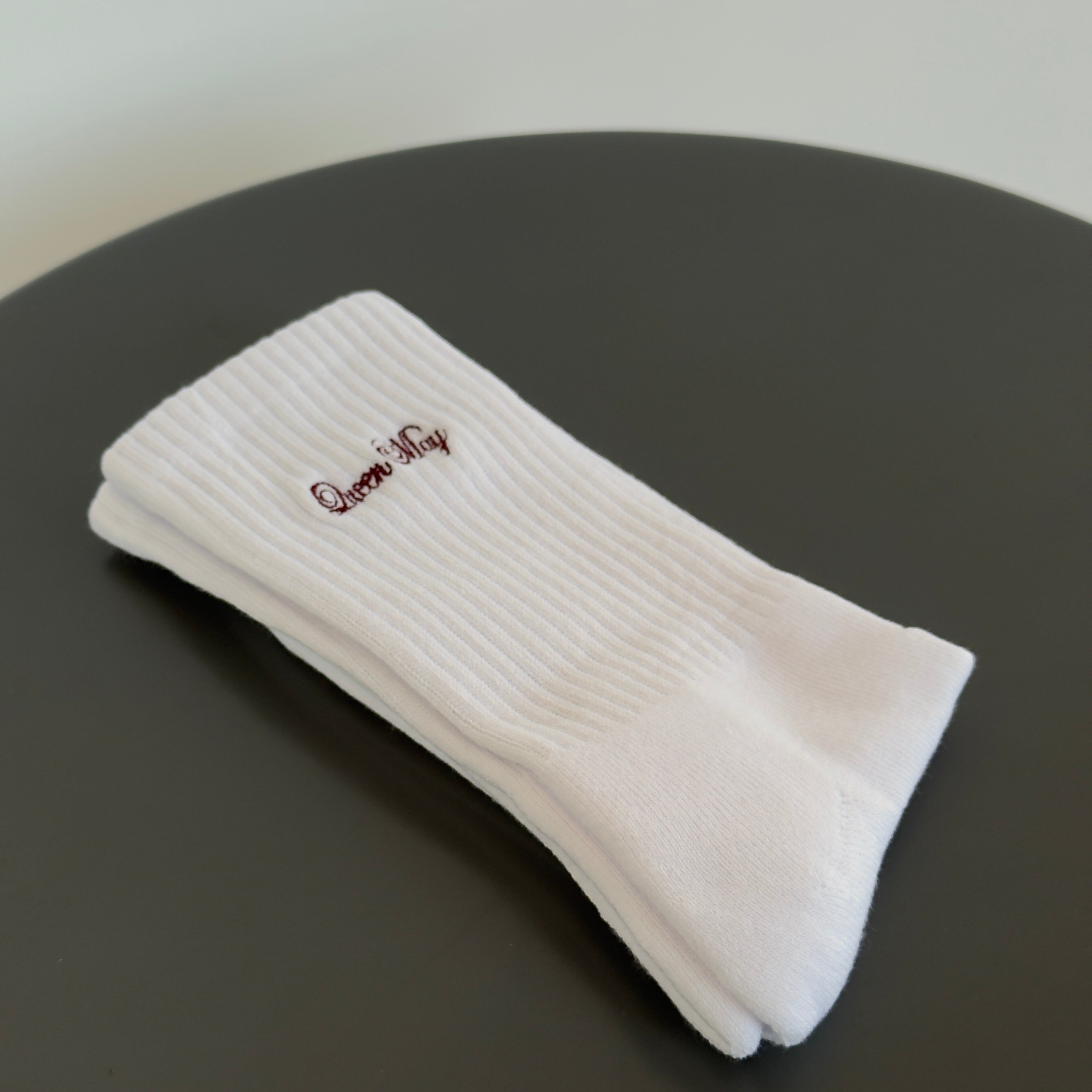Queen May Embroidered Socks - Queen May