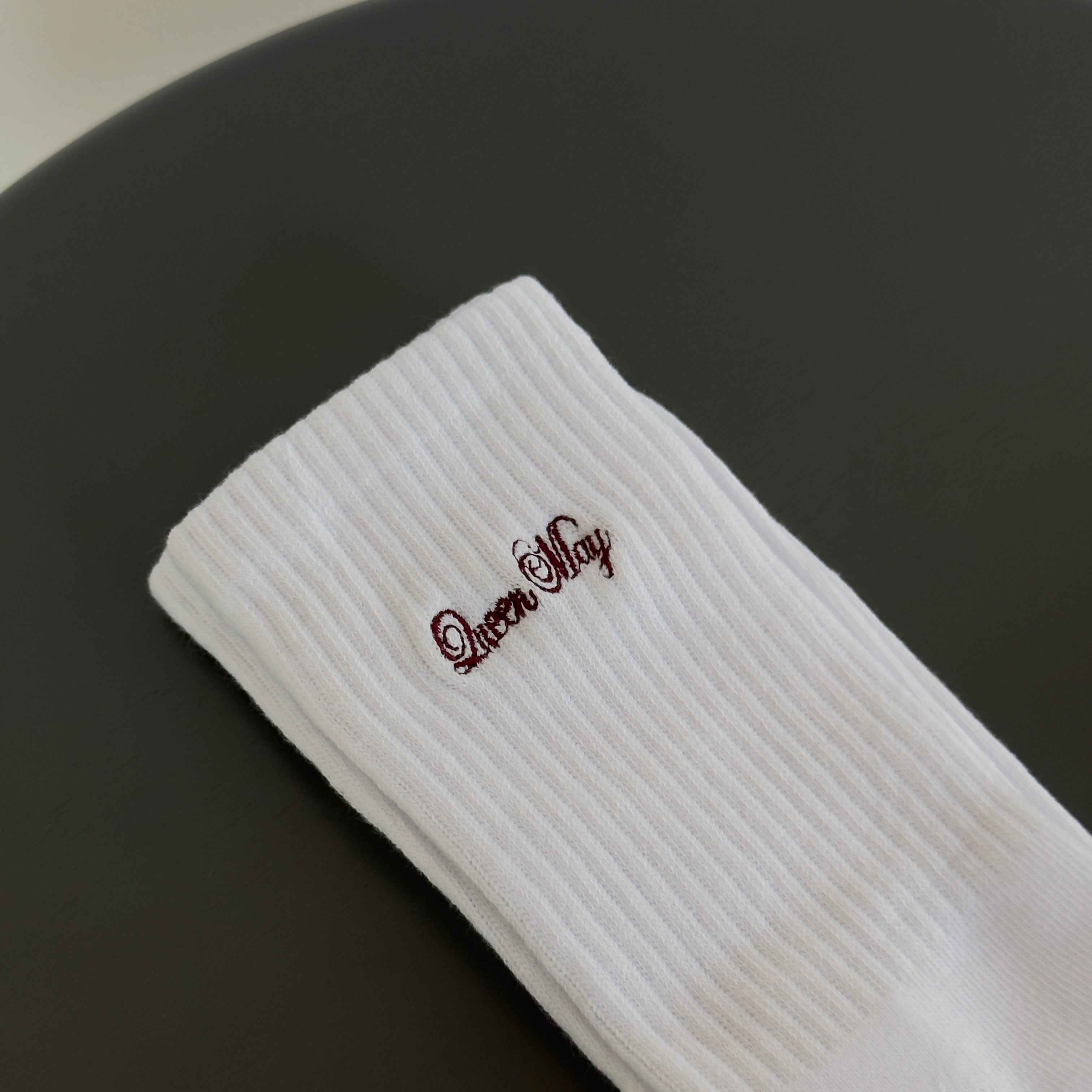Queen May Embroidered Socks - Queen May