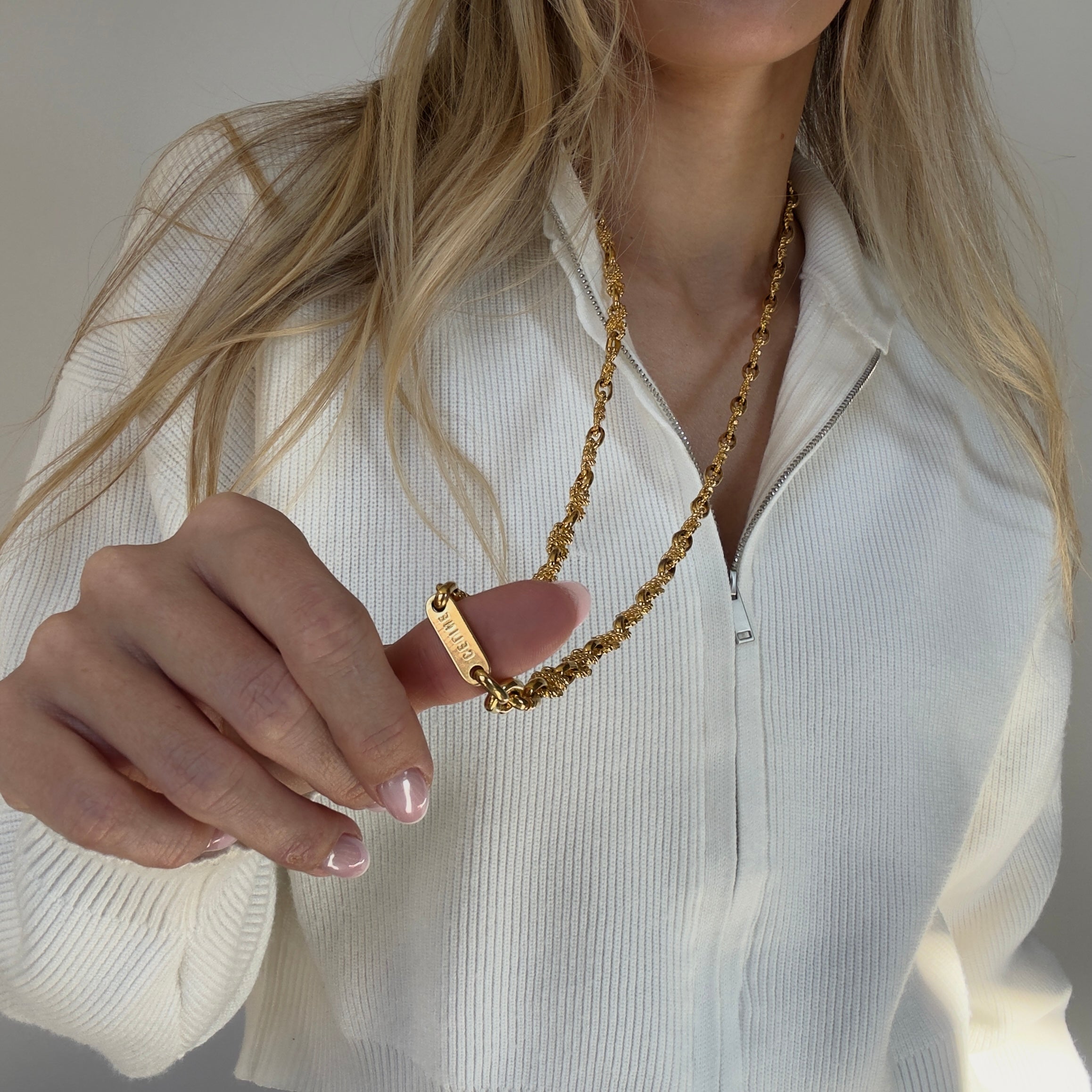 Celine Woven Rope Gold-Tone Necklace - Queen May