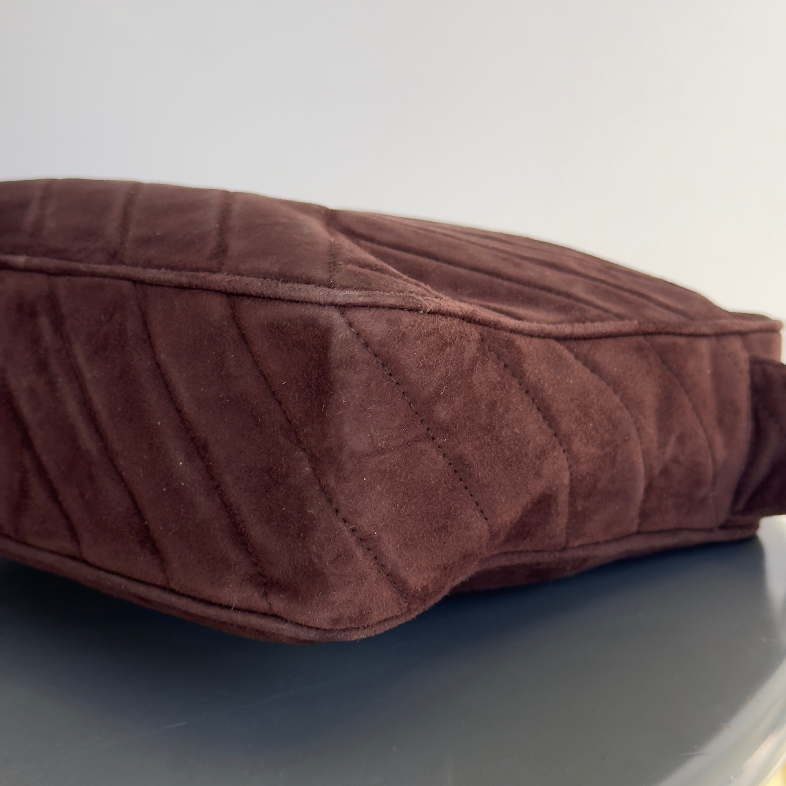 Chanel Brown Suede Camera Bag - Queen May