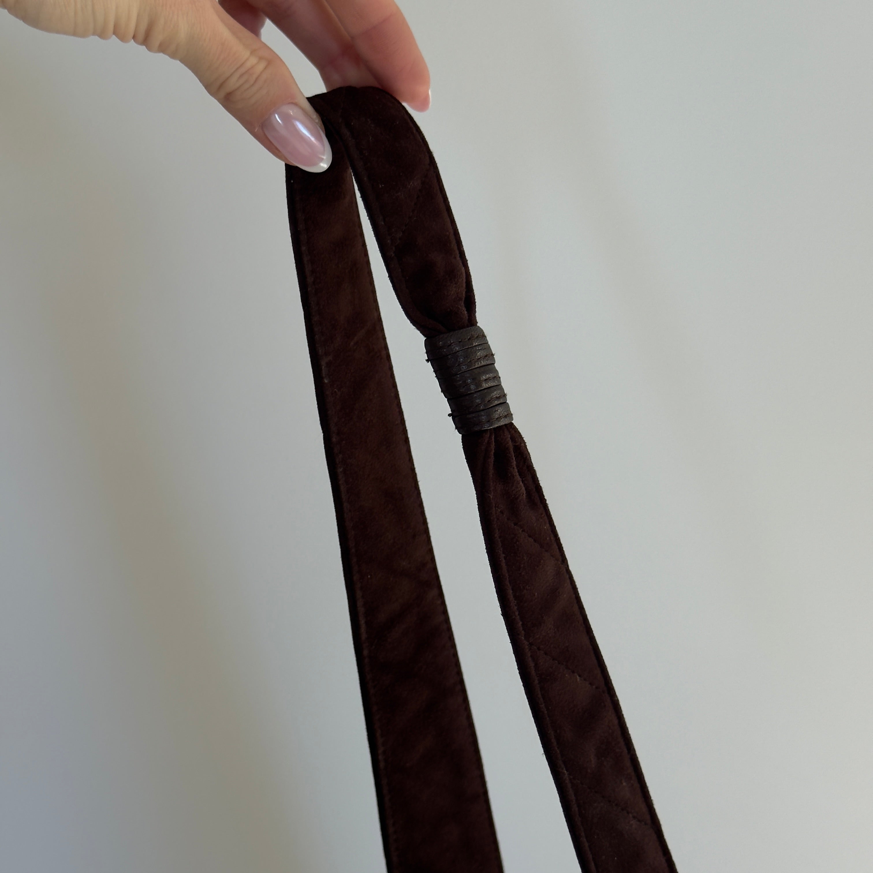 Chanel Brown Suede Camera Bag - Queen May